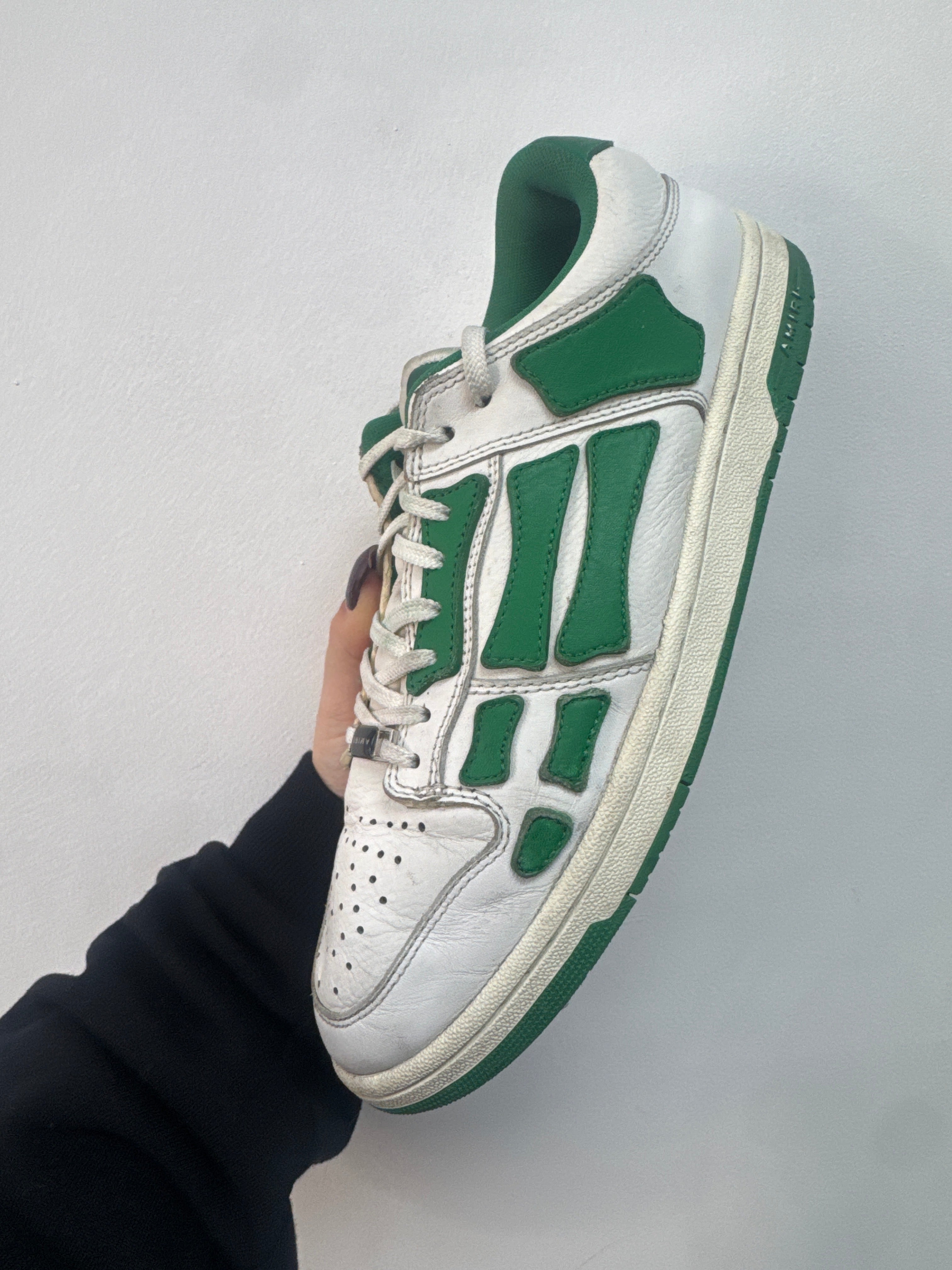 Amiri White Green Skel Low Sneakers
