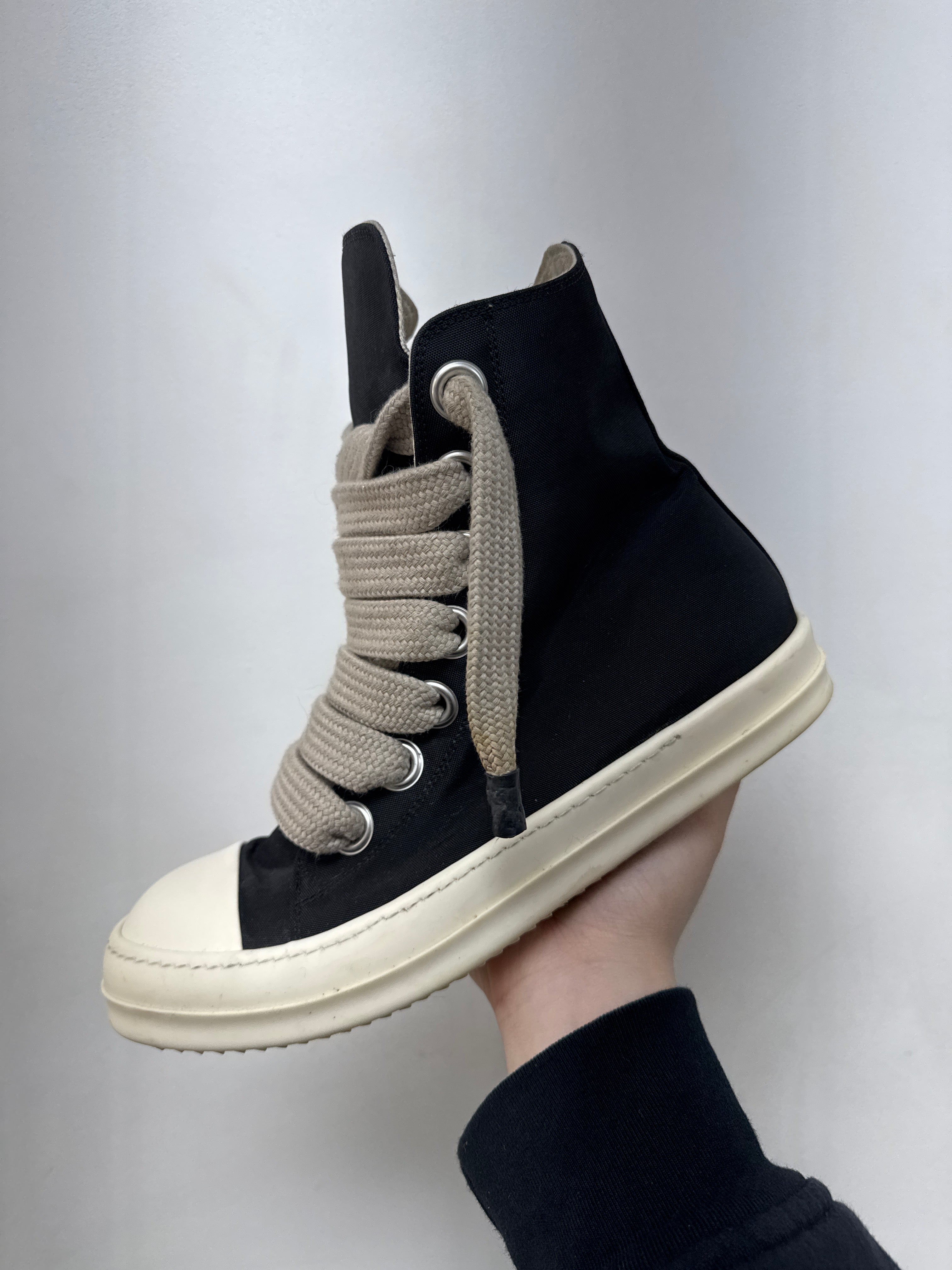 Rick Owens Nylon Jumbo Lace Ramone High Sneakers