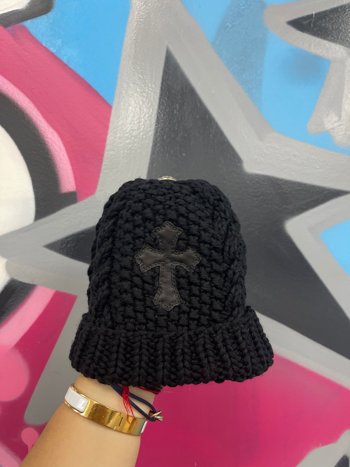Chrome Hearts Knit Patch Beanie Black New 20CM N/A