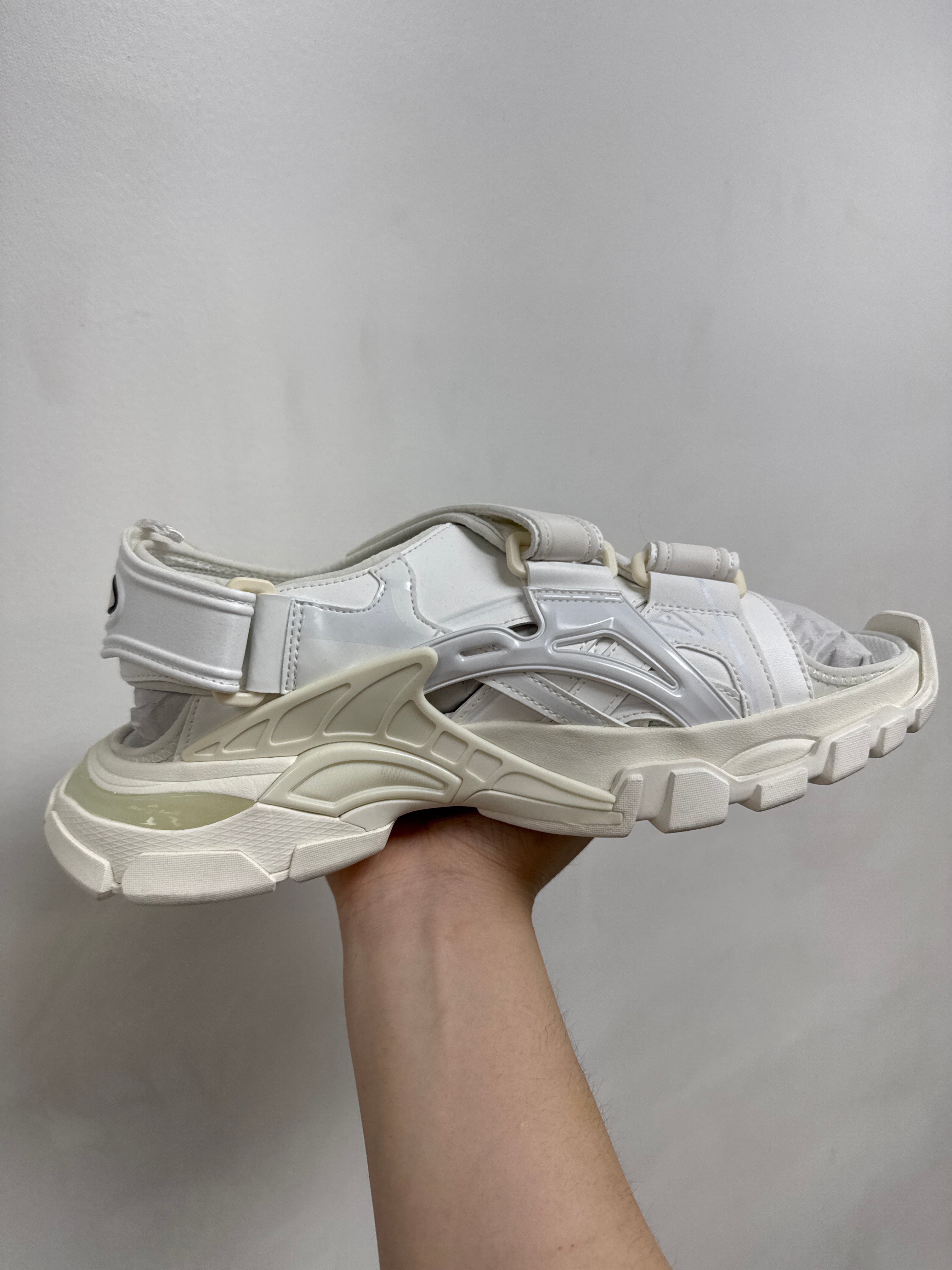 Balenciaga White Strap Slides