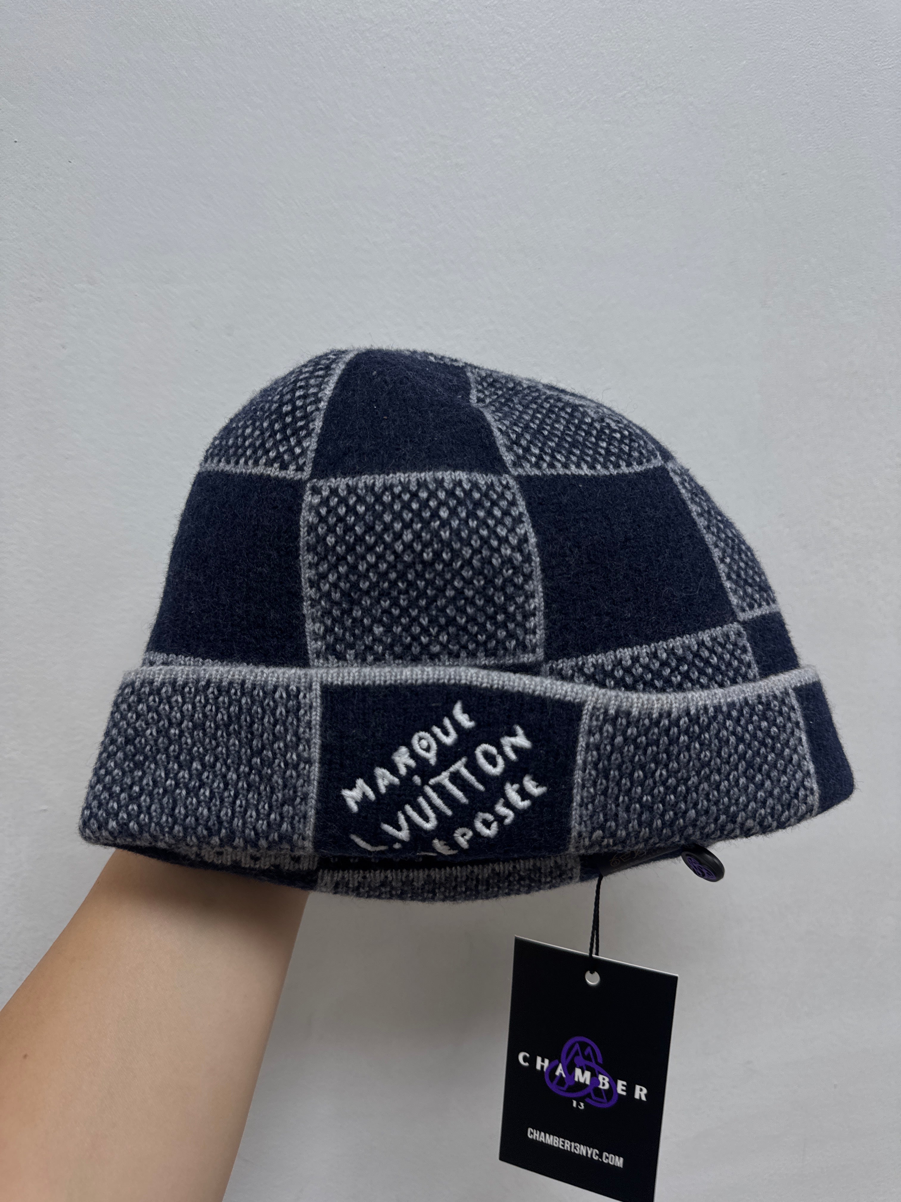Louis Vuitton Navy Damier Marque Beanie