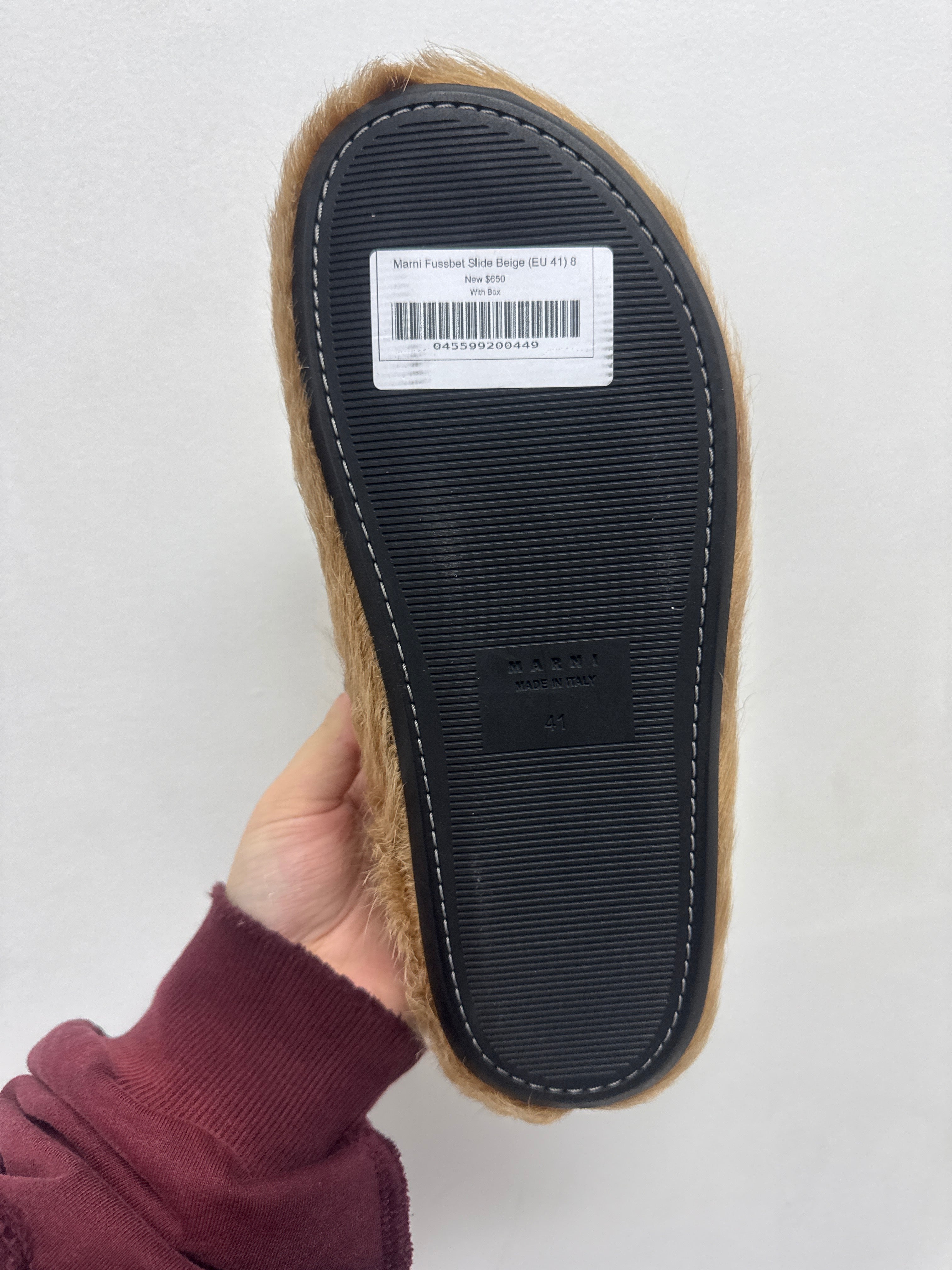 Marni Fussbet Slide Beige (EU 41) New With Box