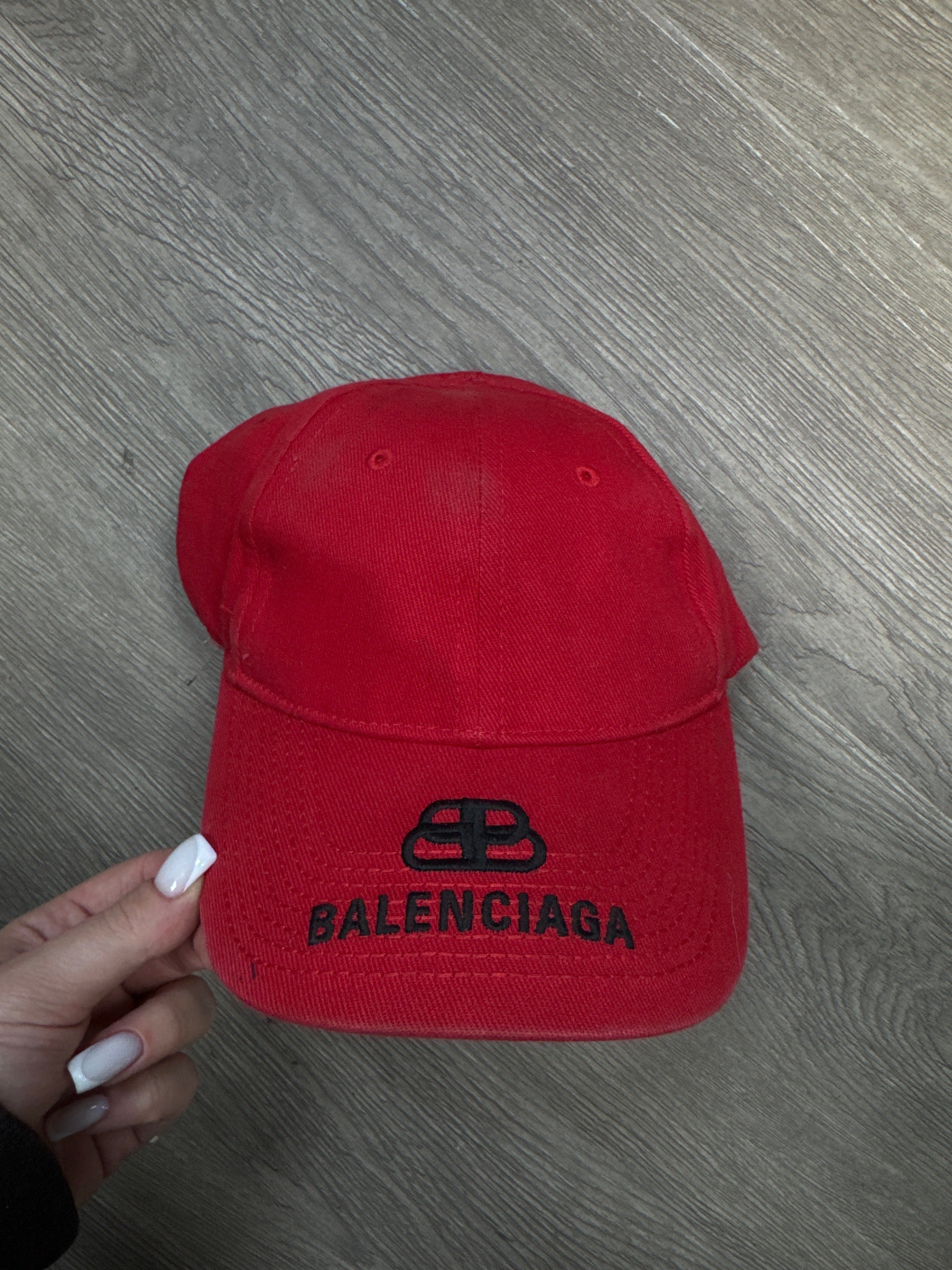 Balenciaga Red Black BB Logo Hat