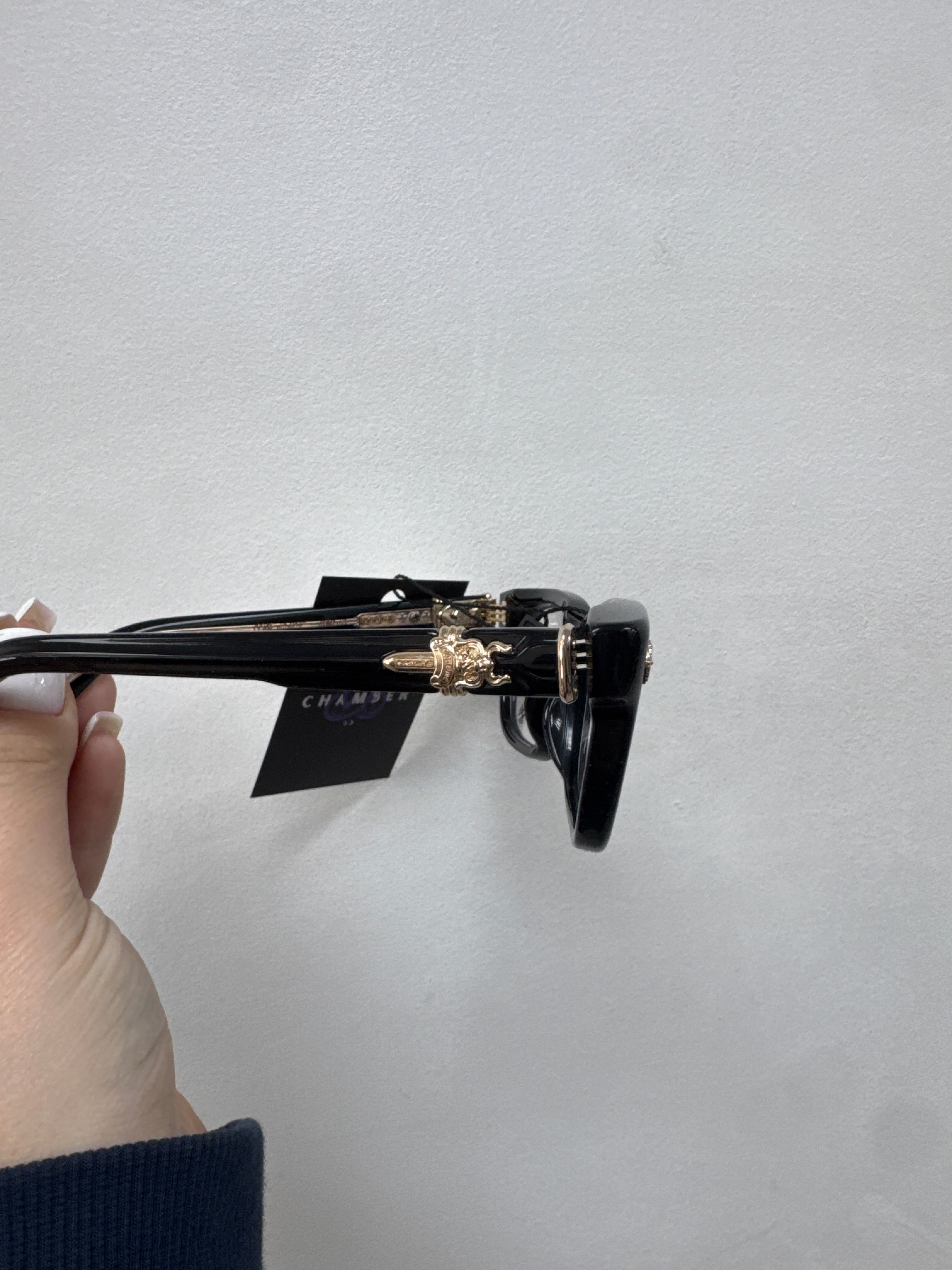 Chrome Hearts Black Gold Dagger Dooable Glasses
