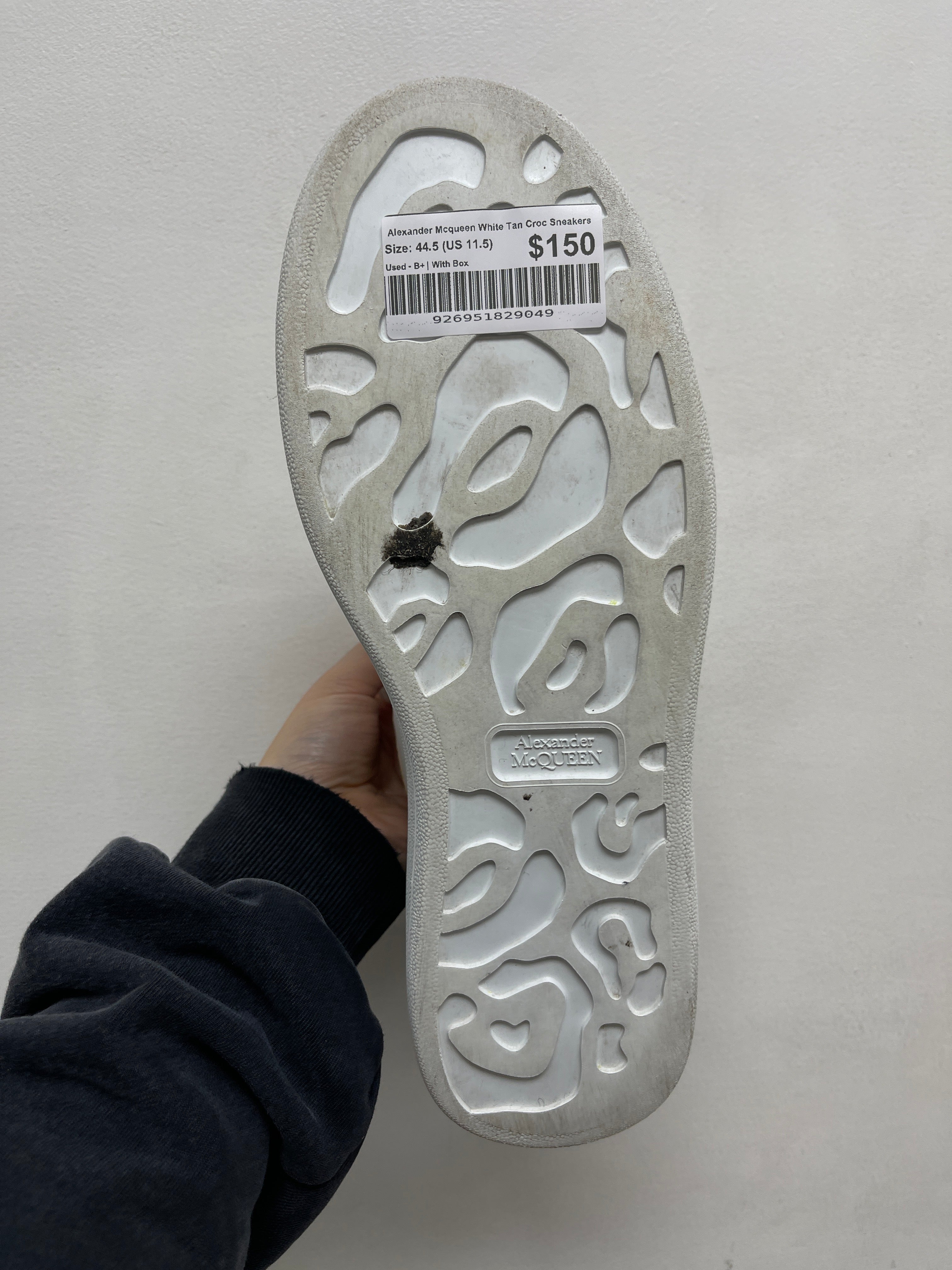 Alexander Mcqueen White Tan Croc Sneakers