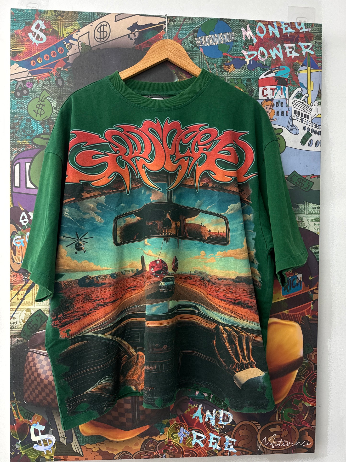 Godspeed On The Run Tee Green