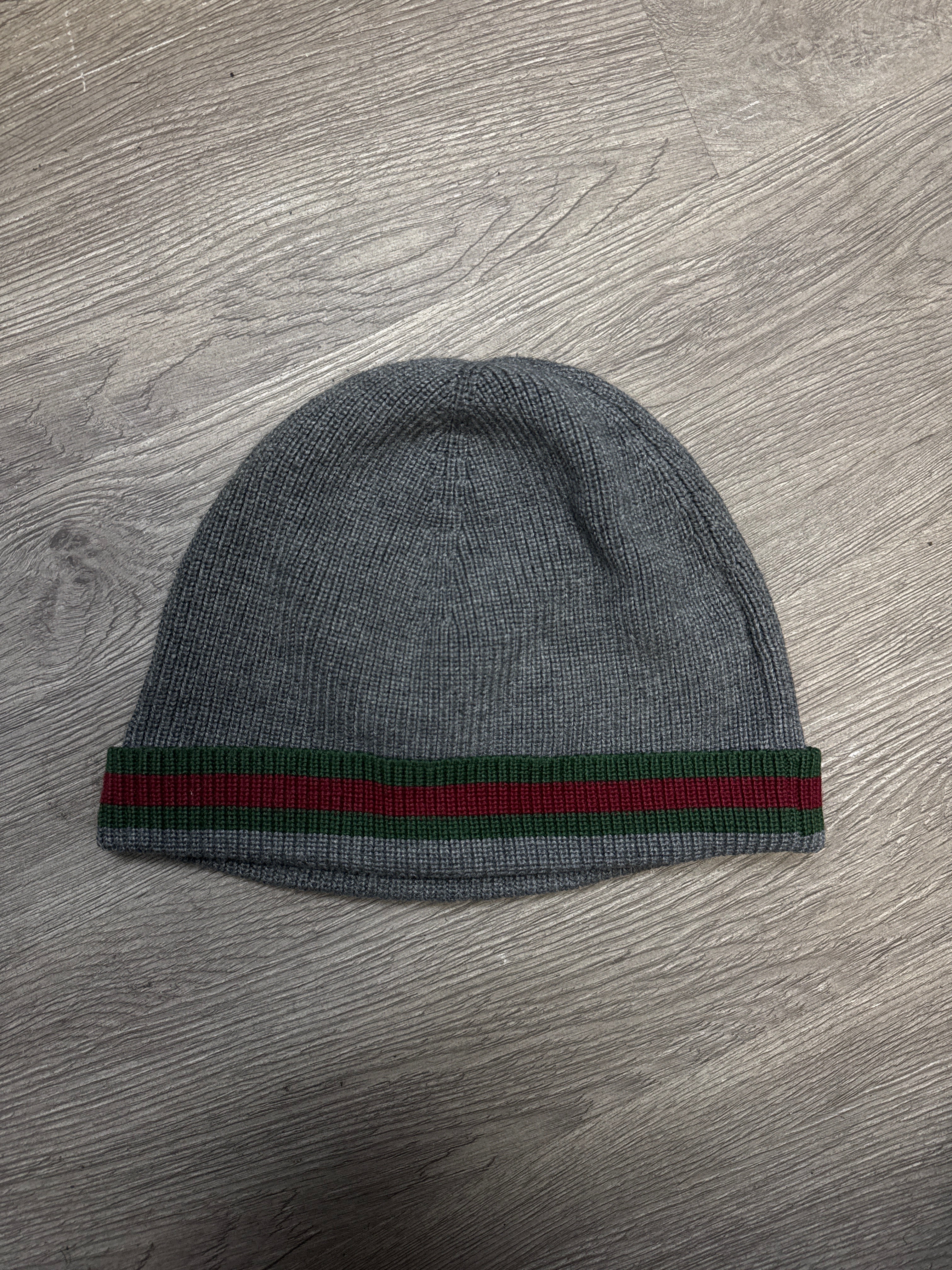 Gucci Grey Red Green Stripe Beanie