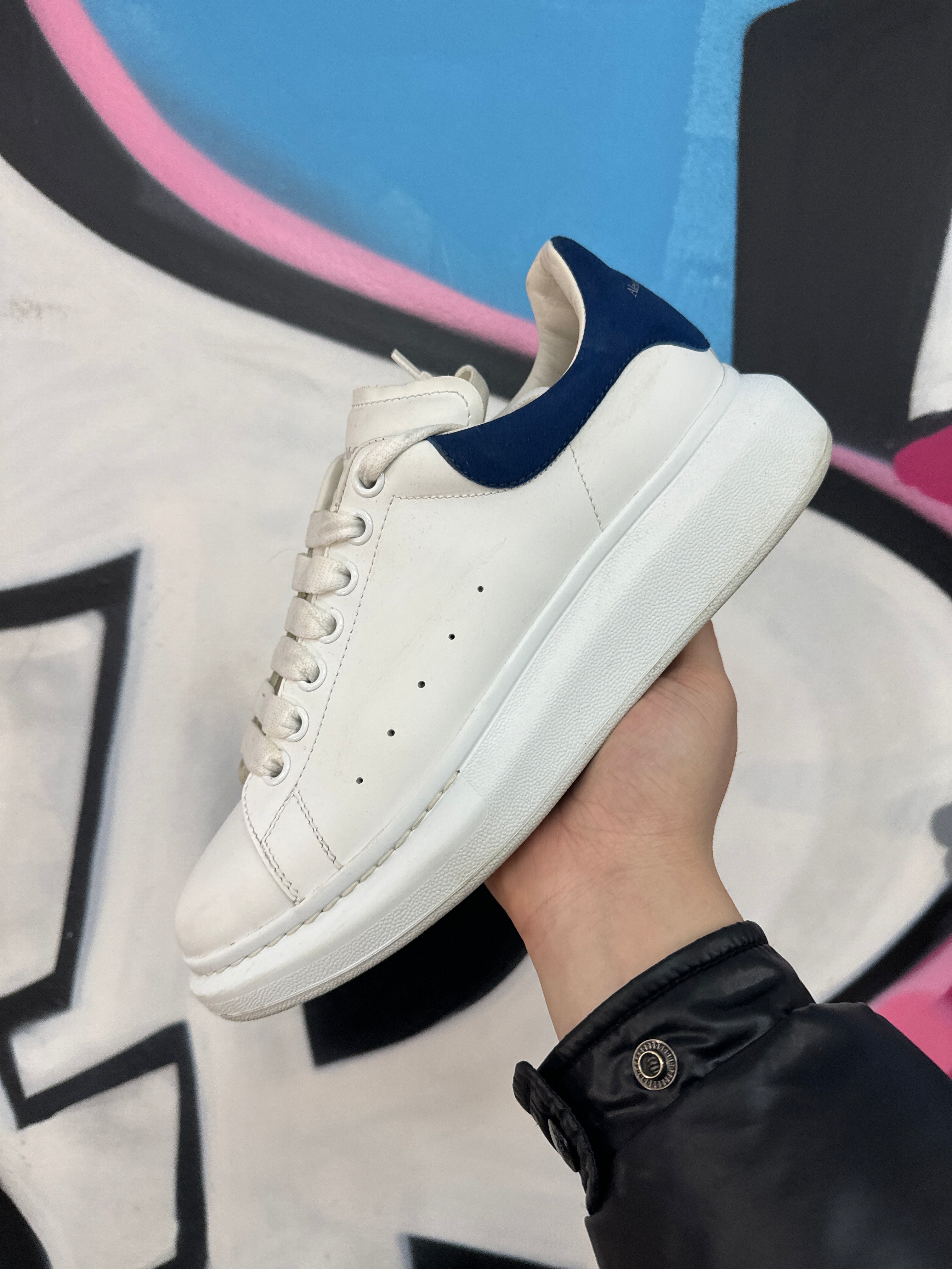 Alexander Mcqueen White Blue Sneakers
