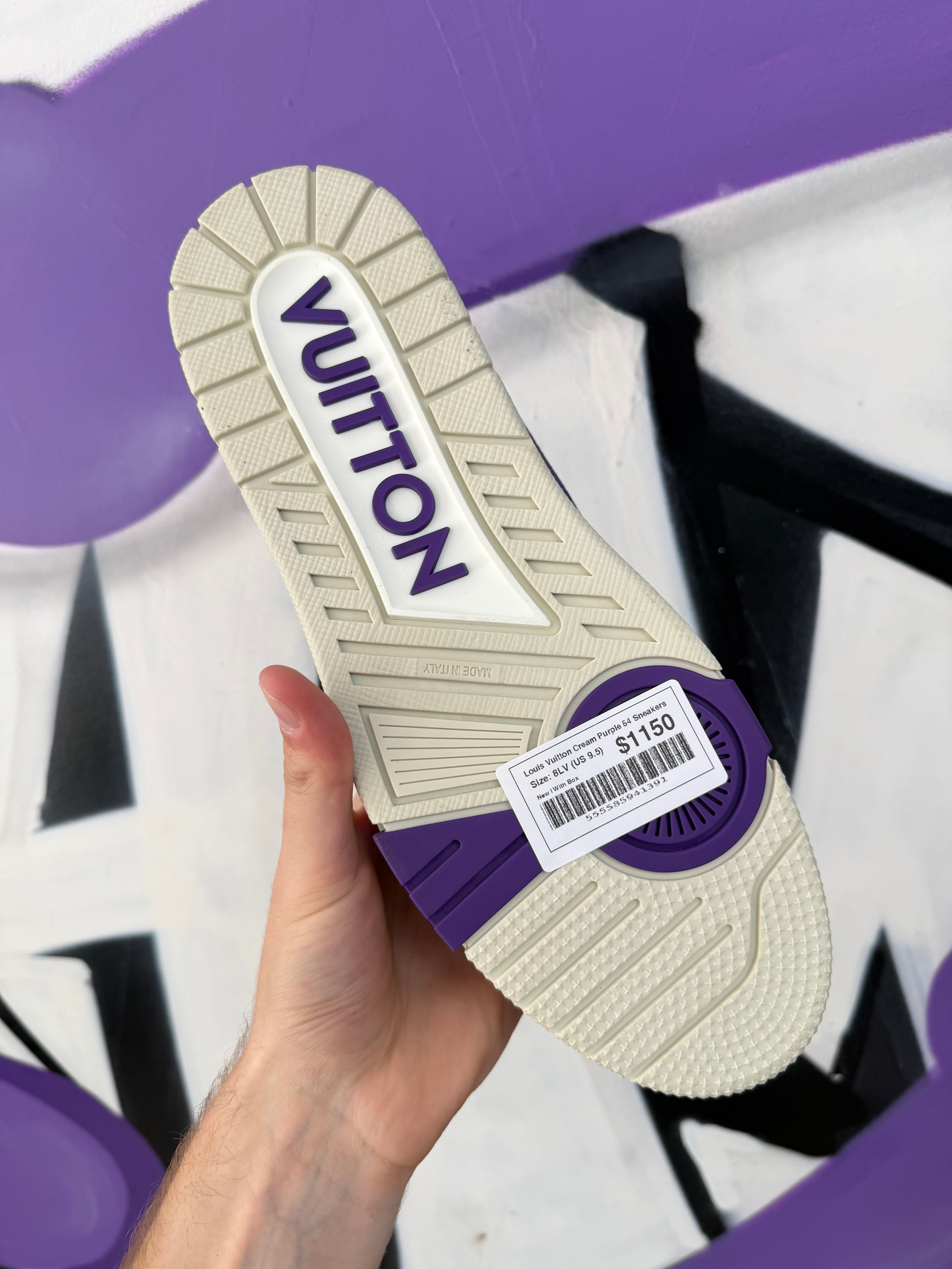 Louis Vuitton Cream Purple 54 Sneakers