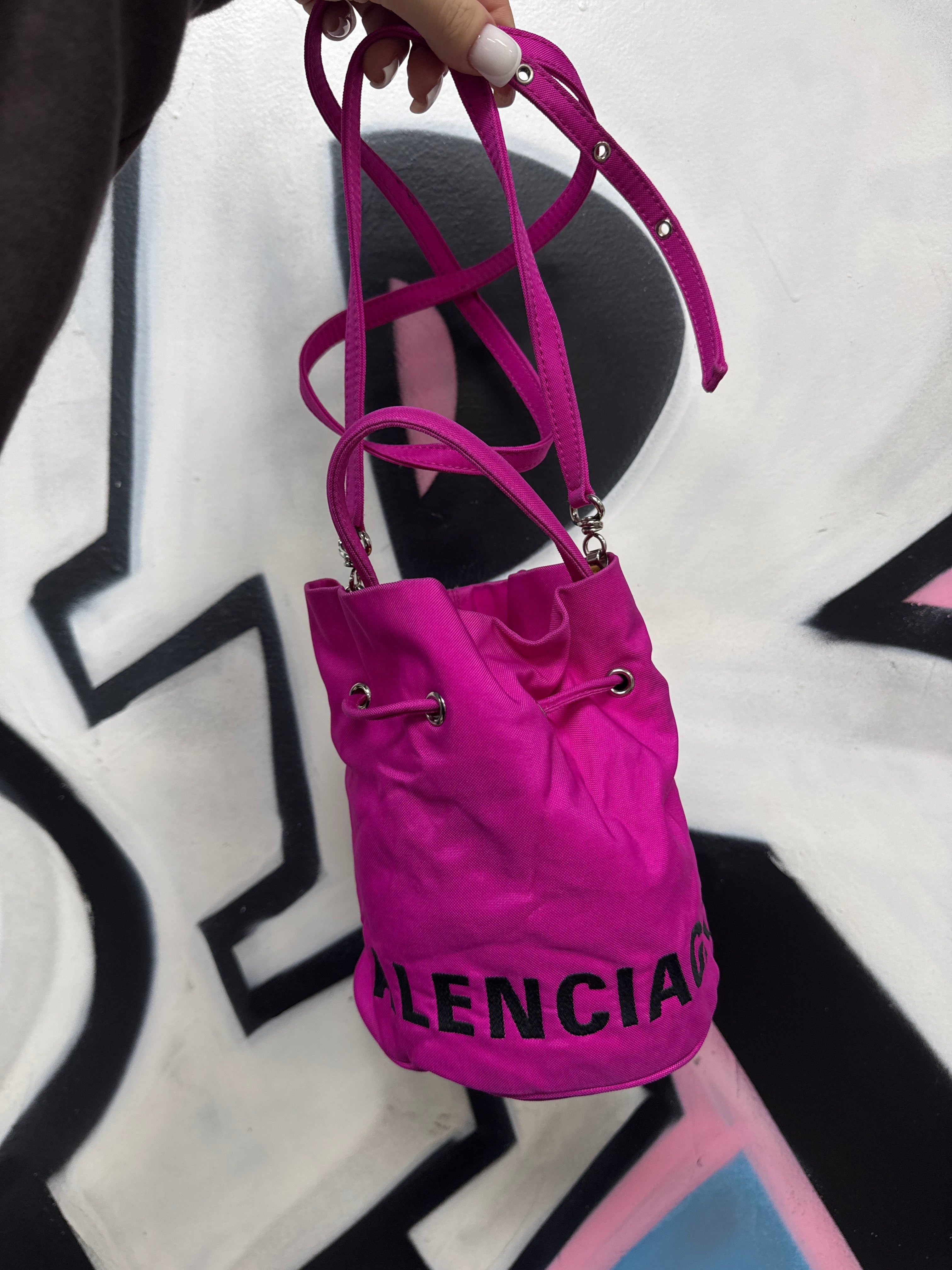 Balenciaga Hot Pink Bucket Bag