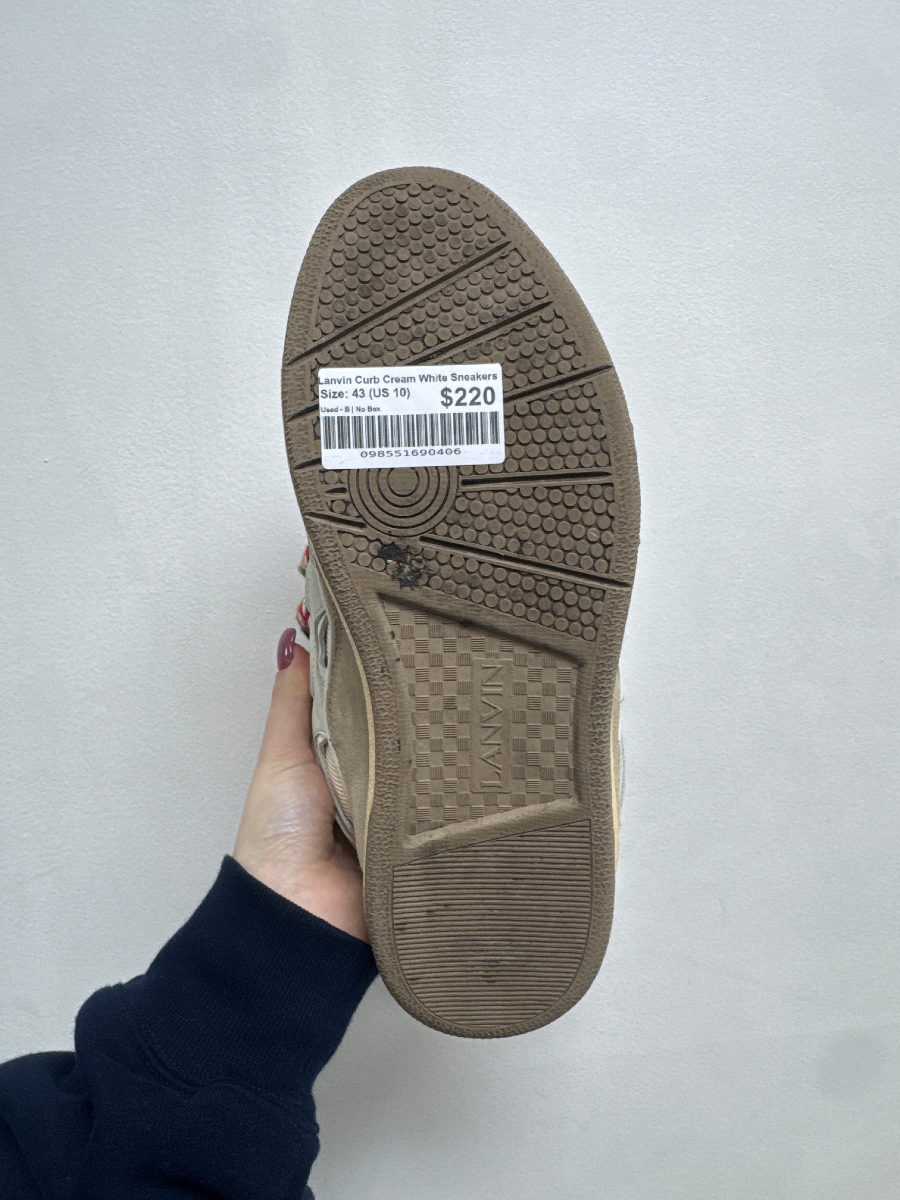 Lanvin Curb Cream White Sneakers