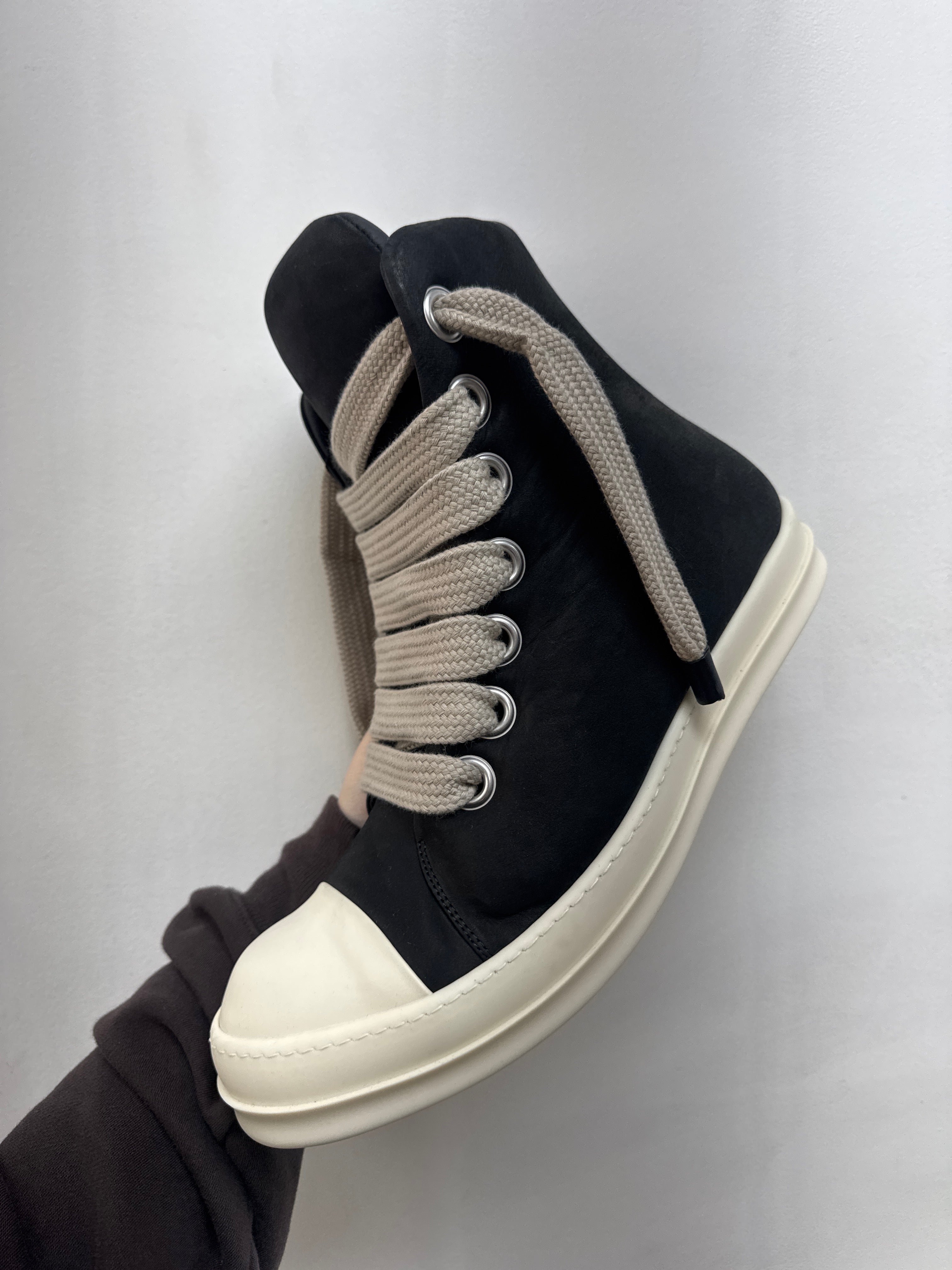 Rick Owens Black Jumbo Padded Mainline Hi Sneakers
