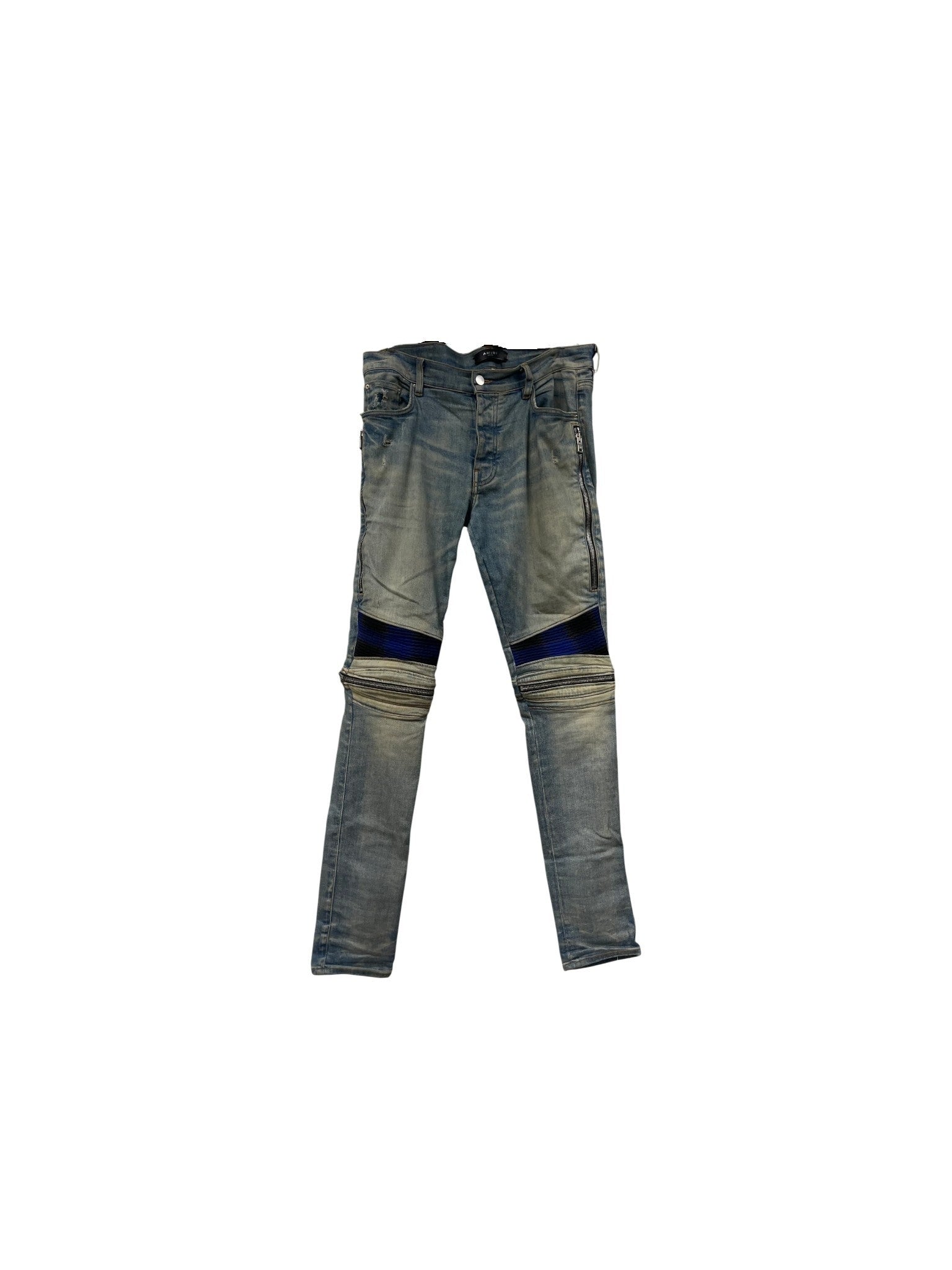 Amiri "MX2" Plaid Patch Light Blue & Black Jeans