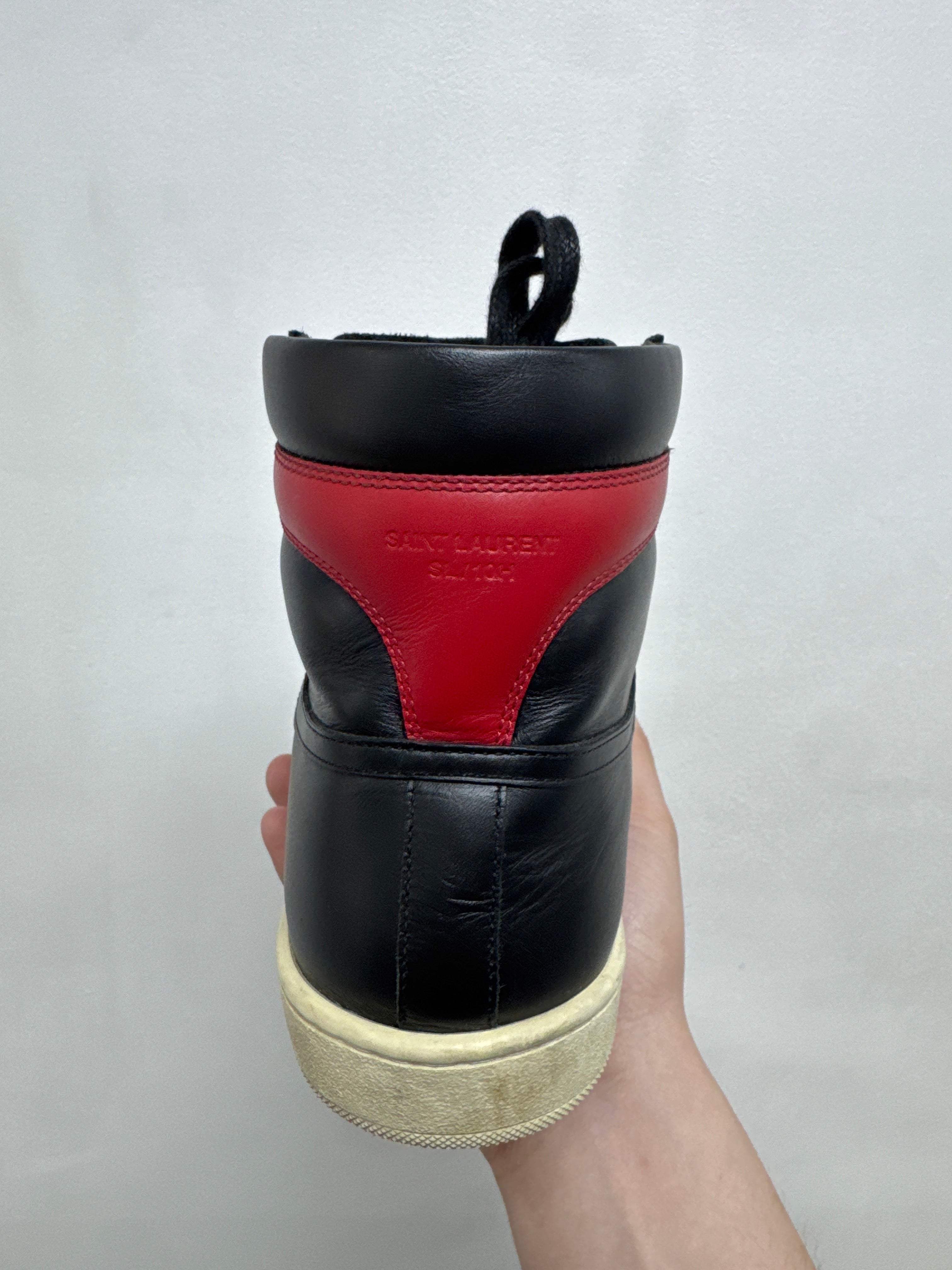 YSL Black Red High Sneakers