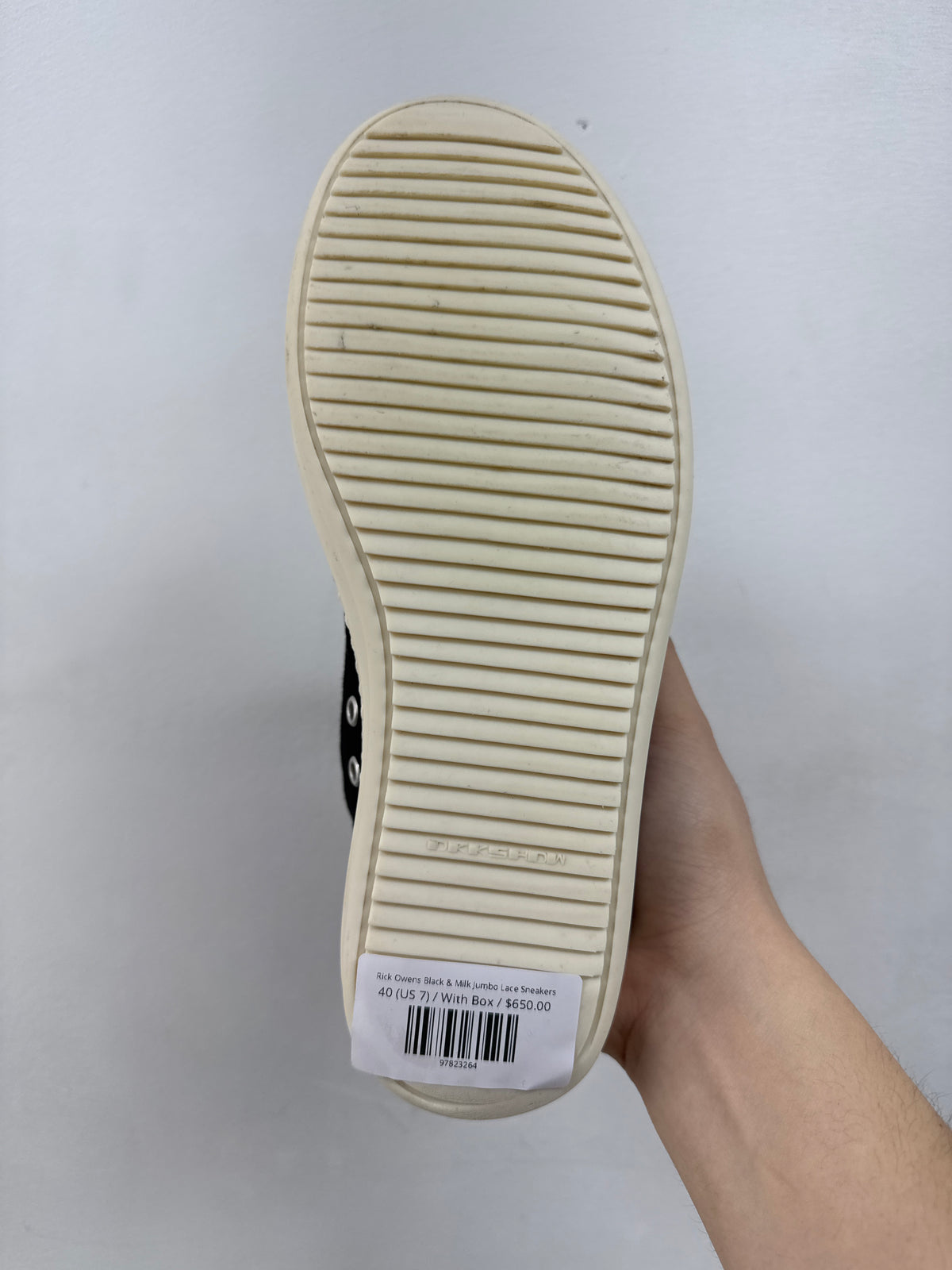 Rick Owens Black & Milk Jumbo Lace Sneakers