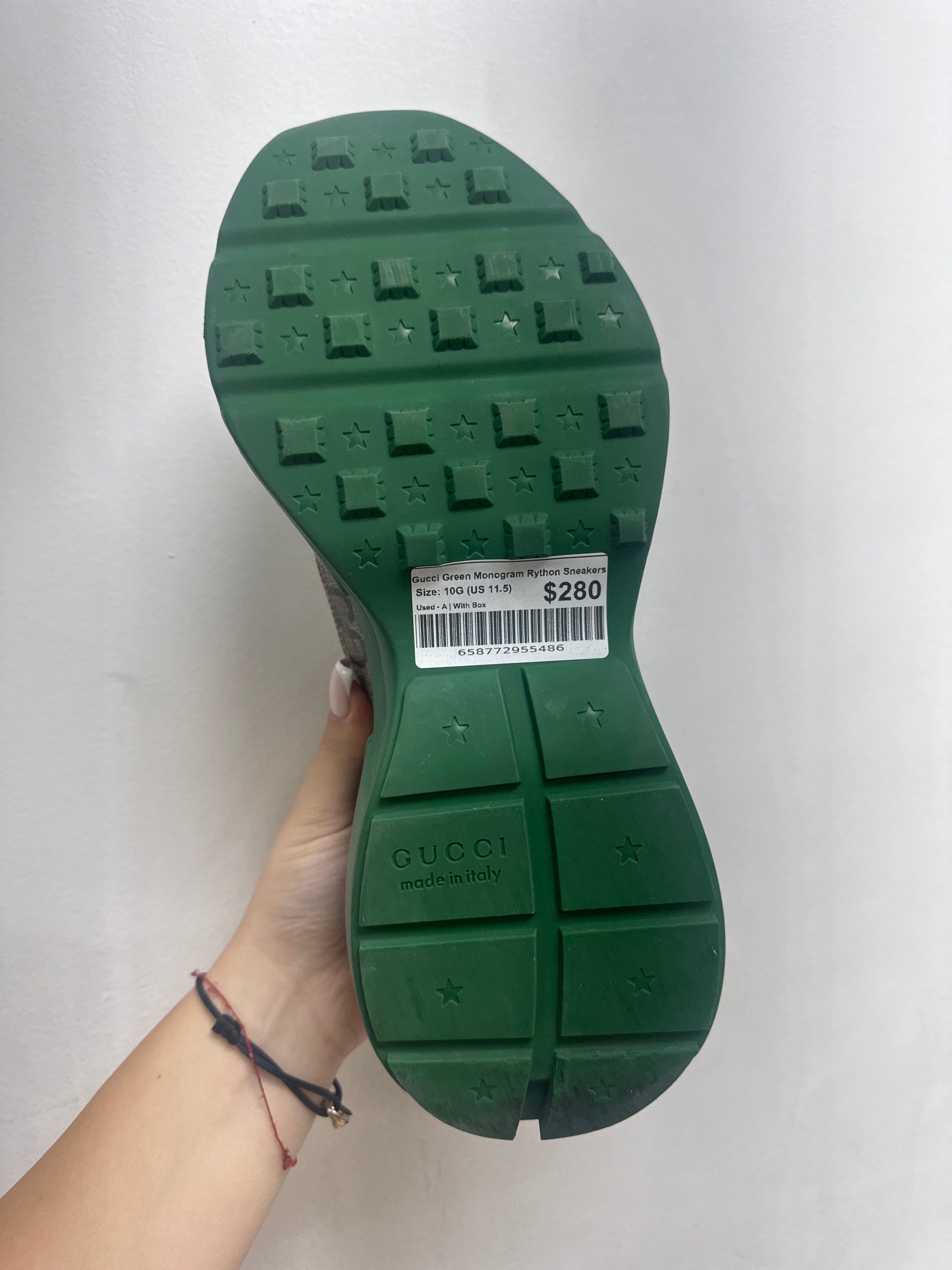 Gucci Green Monogram Rython Sneakers