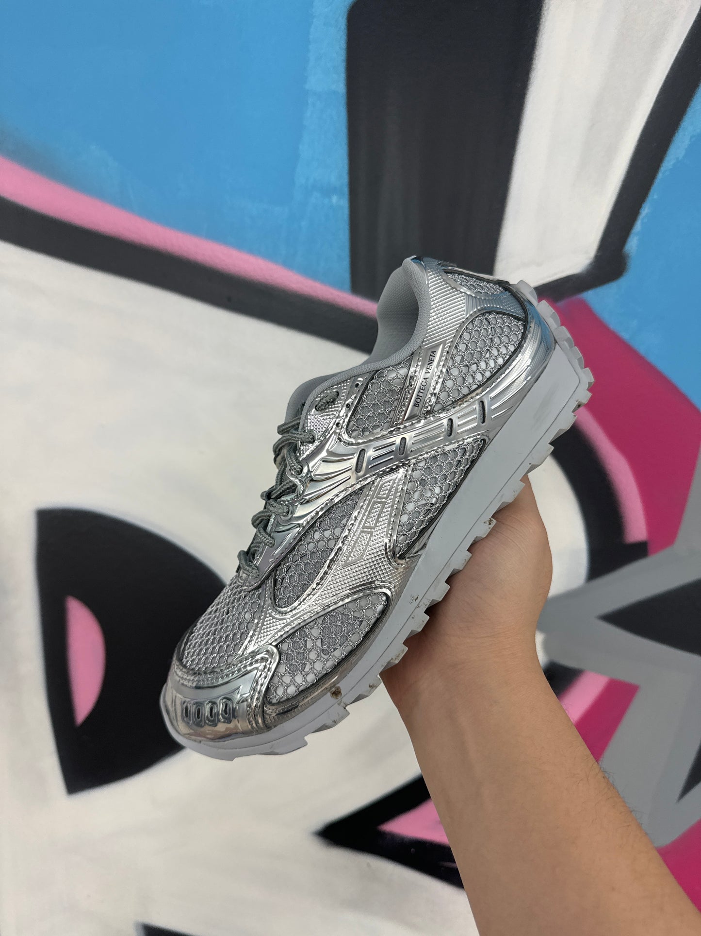 Bottega Veneta Orbit Silver Sneakers