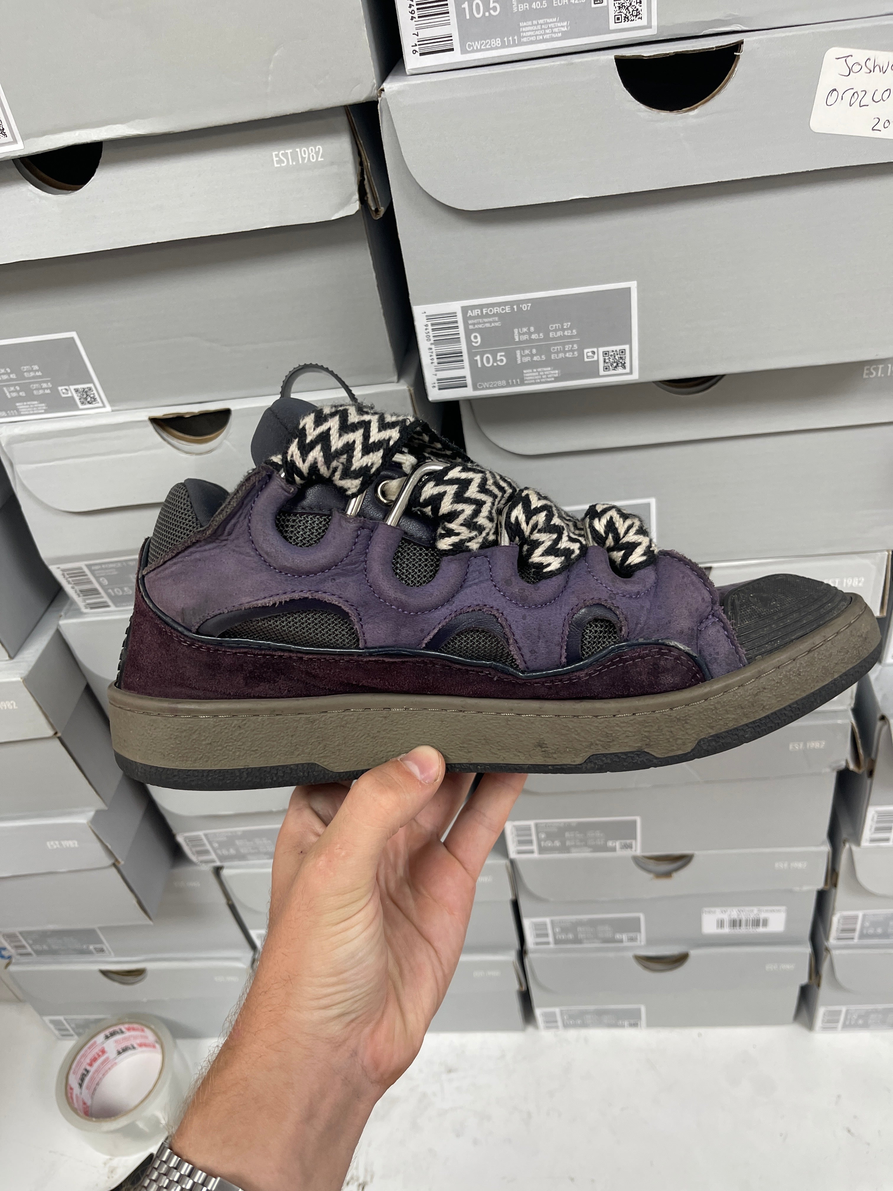 Lanvin Purple Curb Sneakers