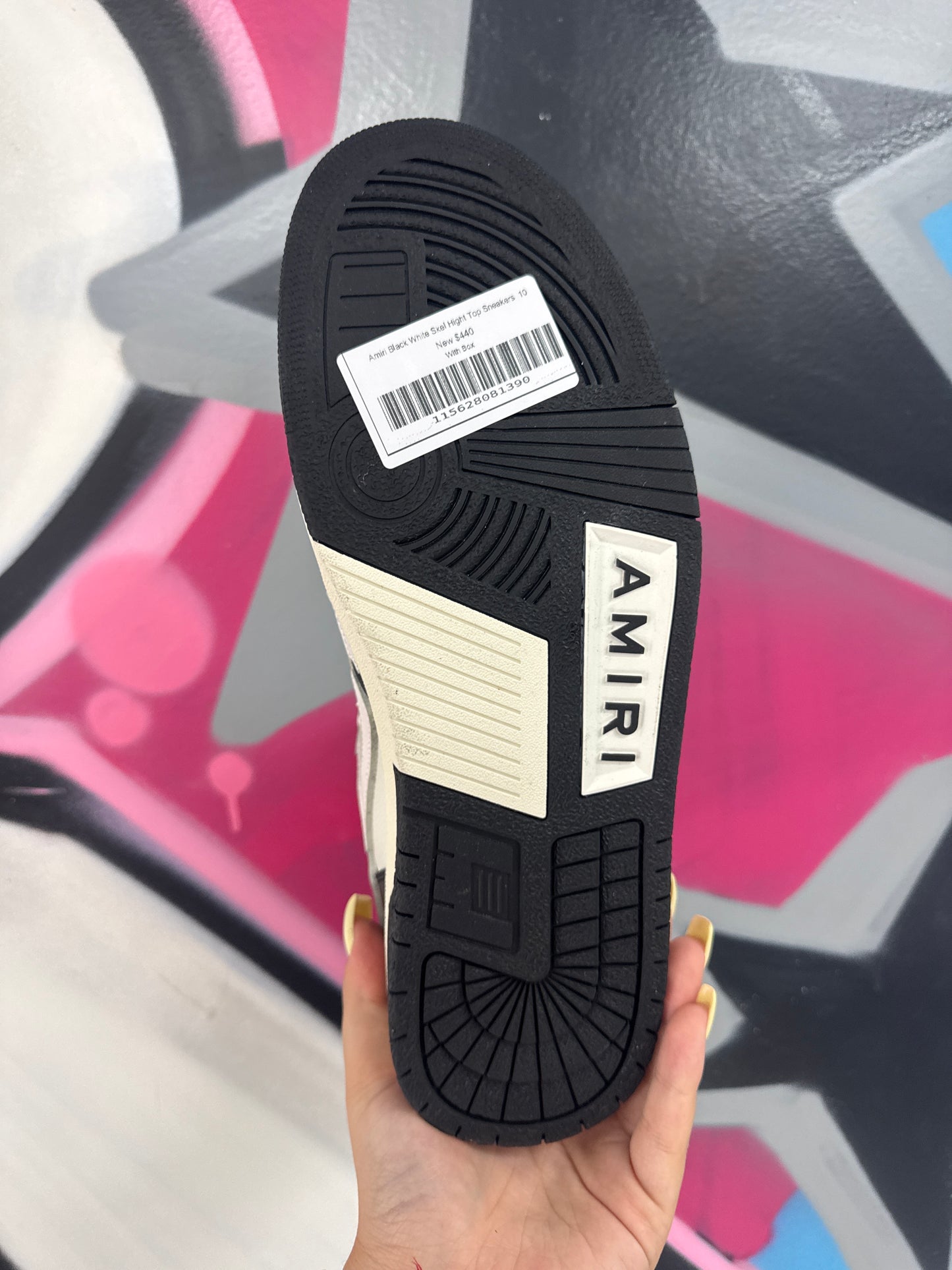 Amiri Black White Skel Hight Top Sneakers New With Box
