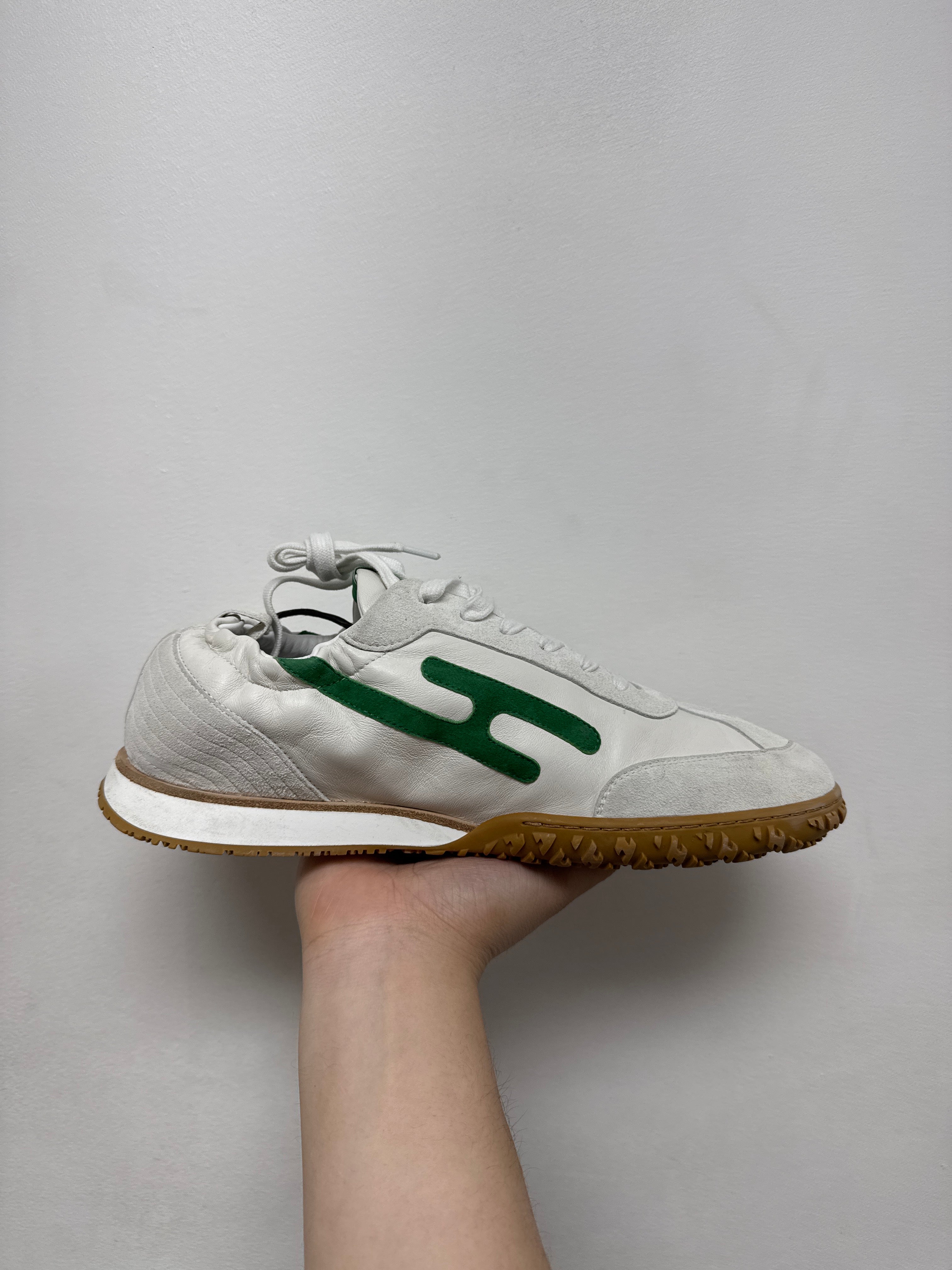 Hermes White Green Jet Sneakers