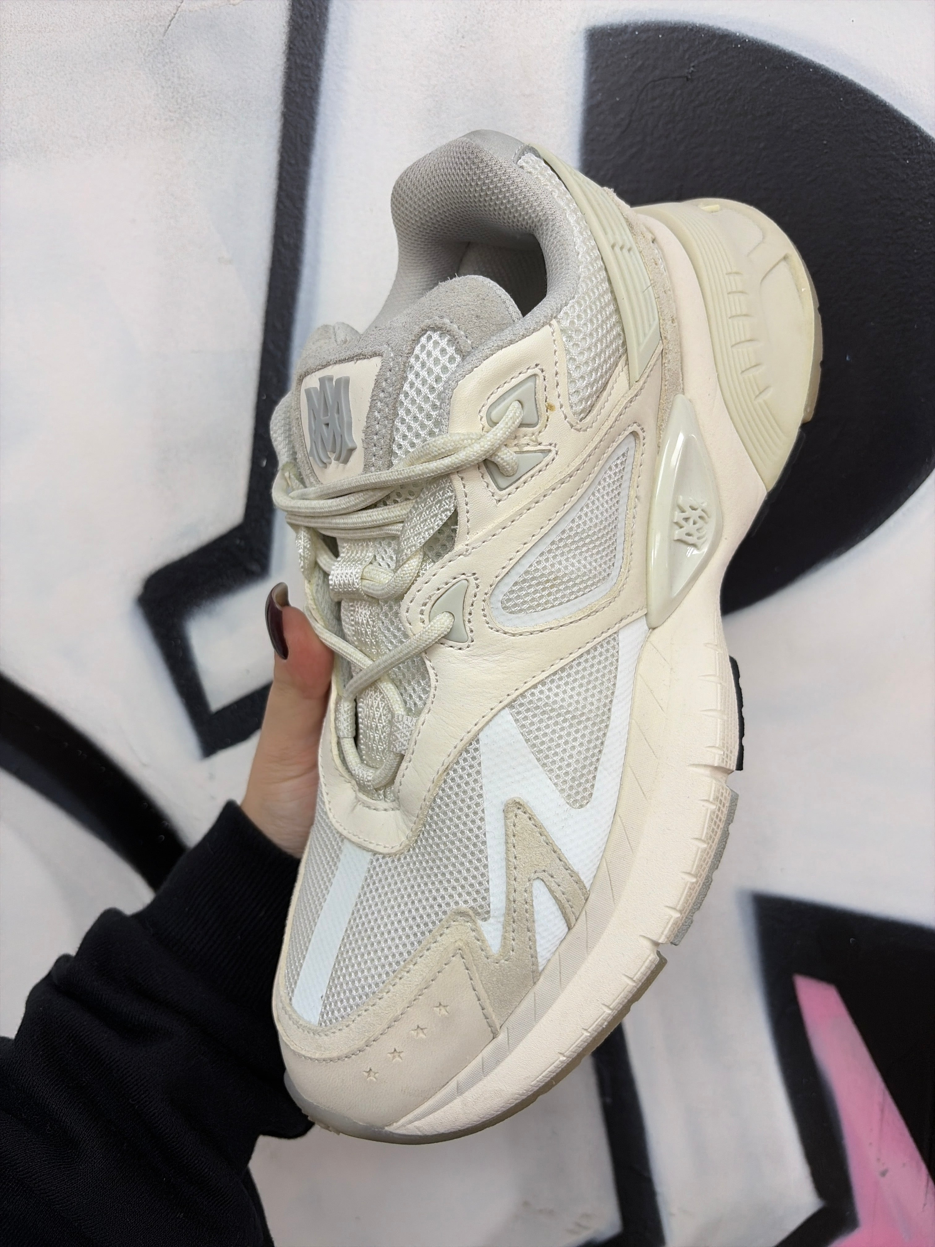 Amiri Beige MA Runner Sneakers