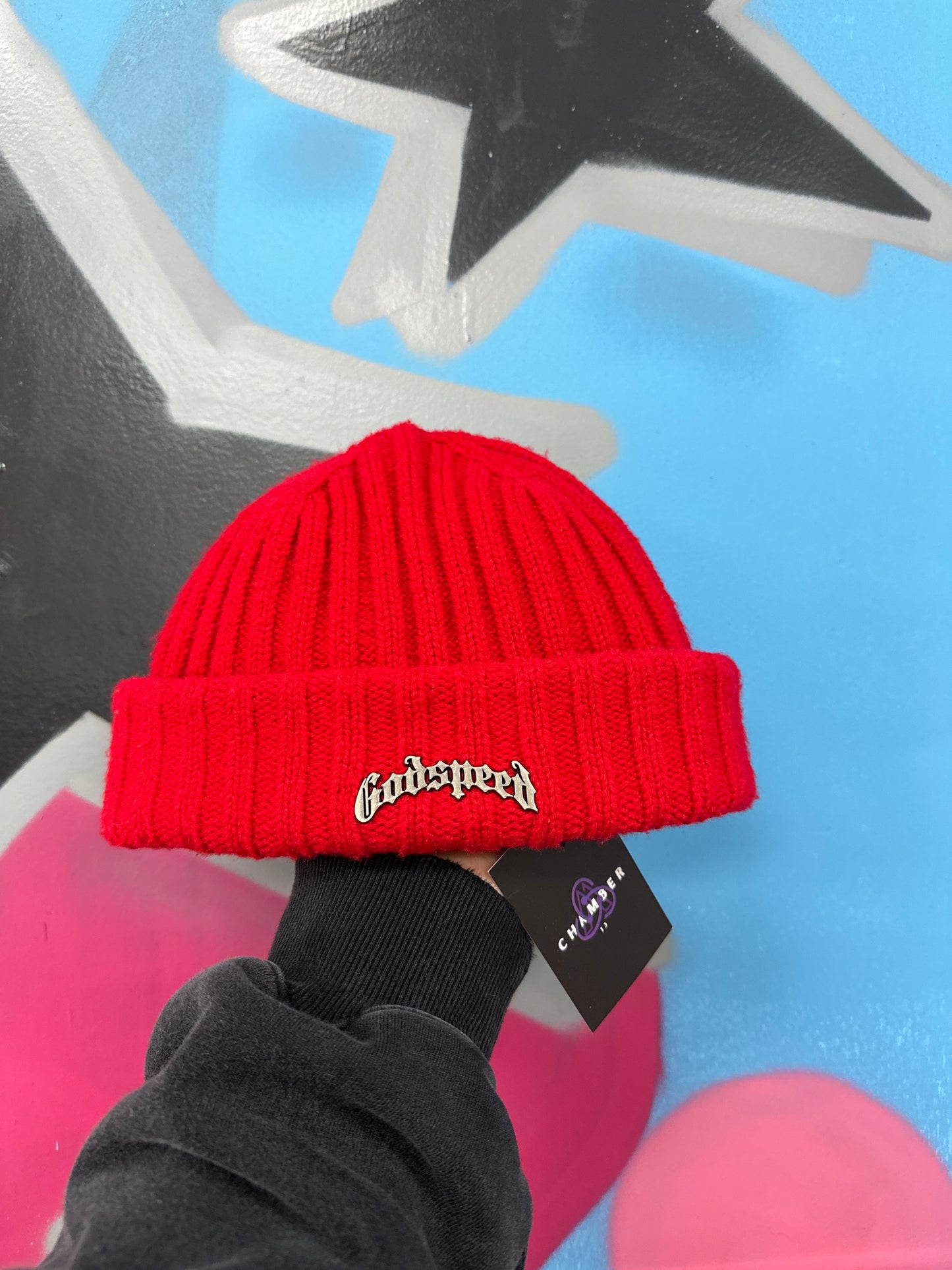 Godspeed Beanie Red Metal Tab Used Os