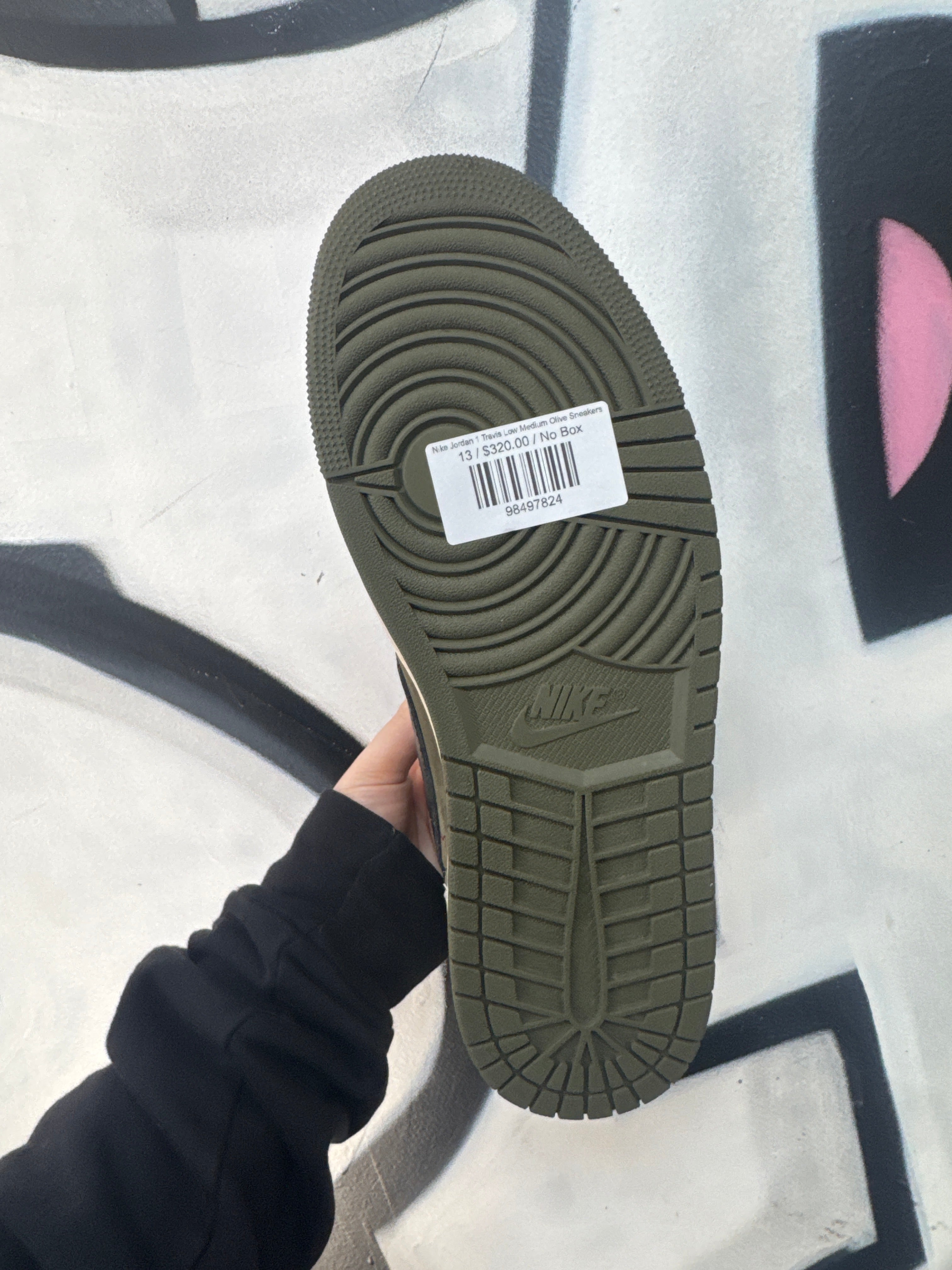 Nike Jordan 1 Travis Low Medium Olive Sneakers