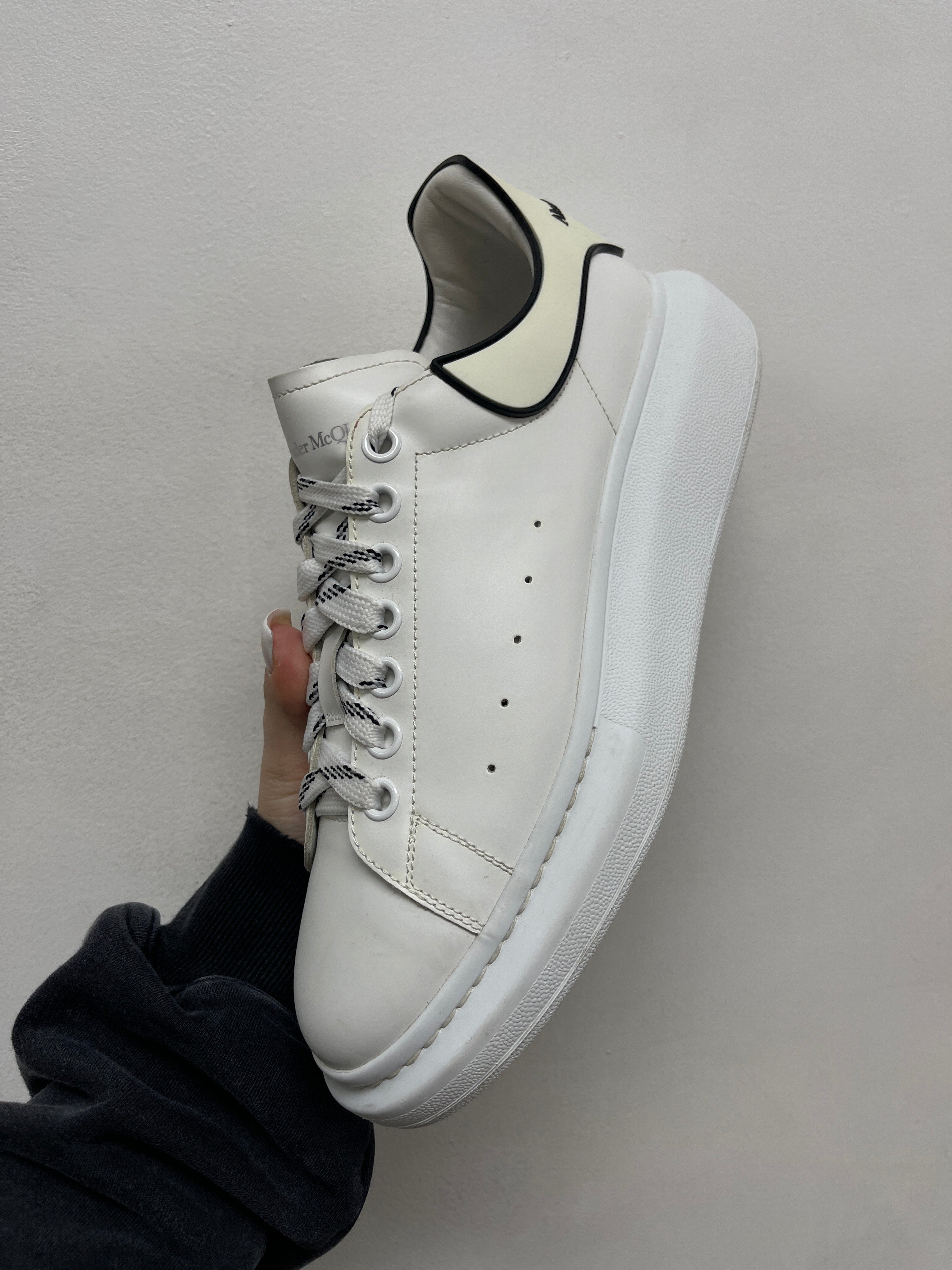 Alexander Mcqueen White Black Outline Sneakers