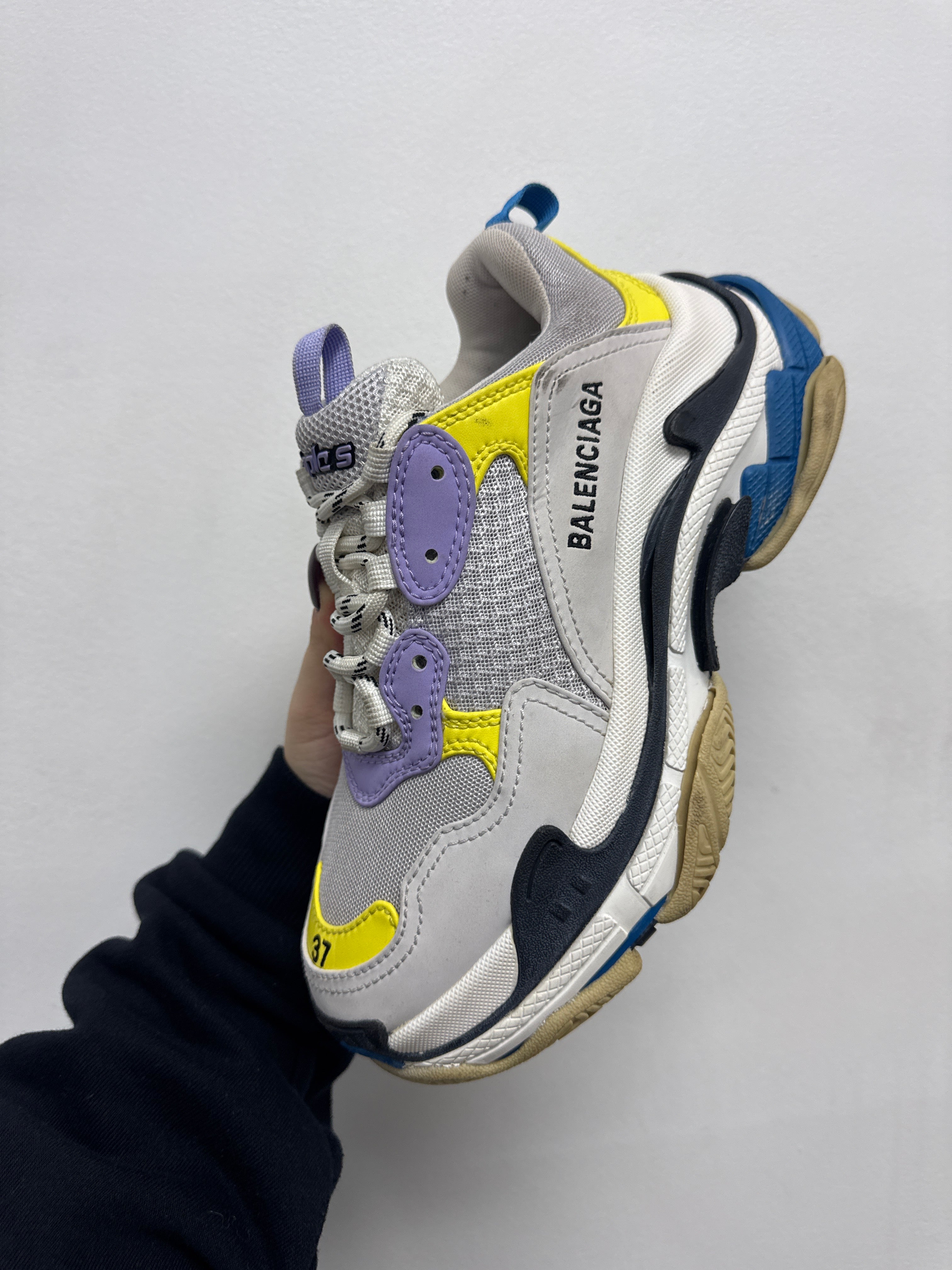 Balenciaga Cream Purple Yellow Sneakers