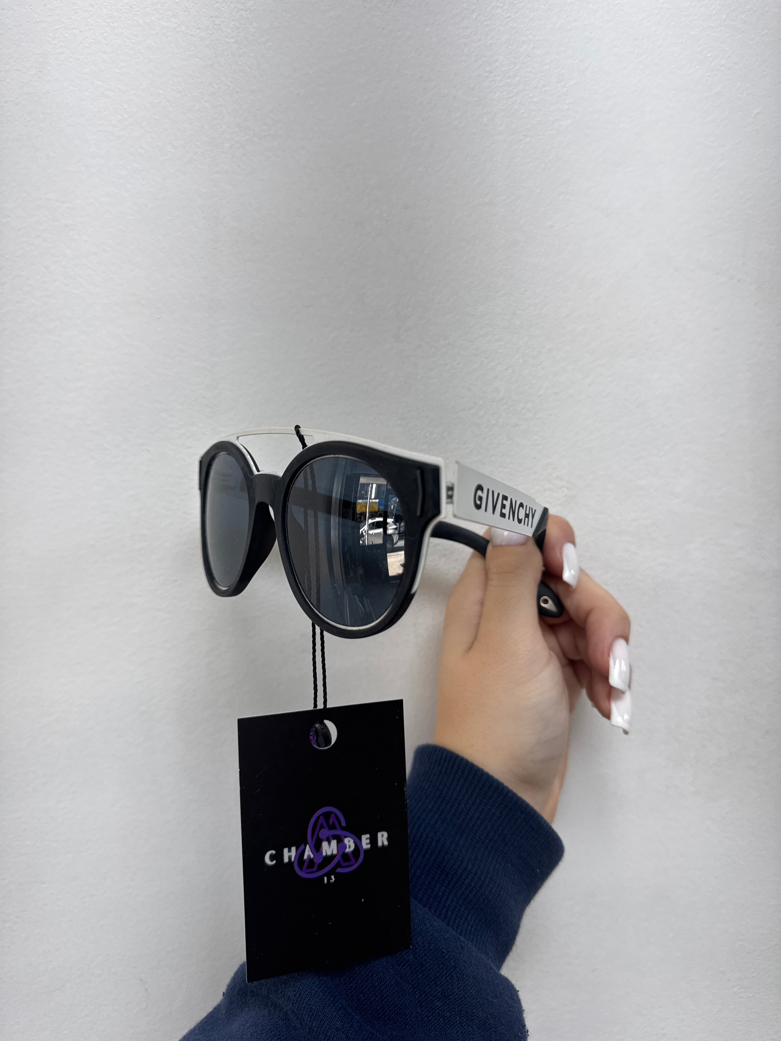 Givenchy Black White Spellout Sunglasses