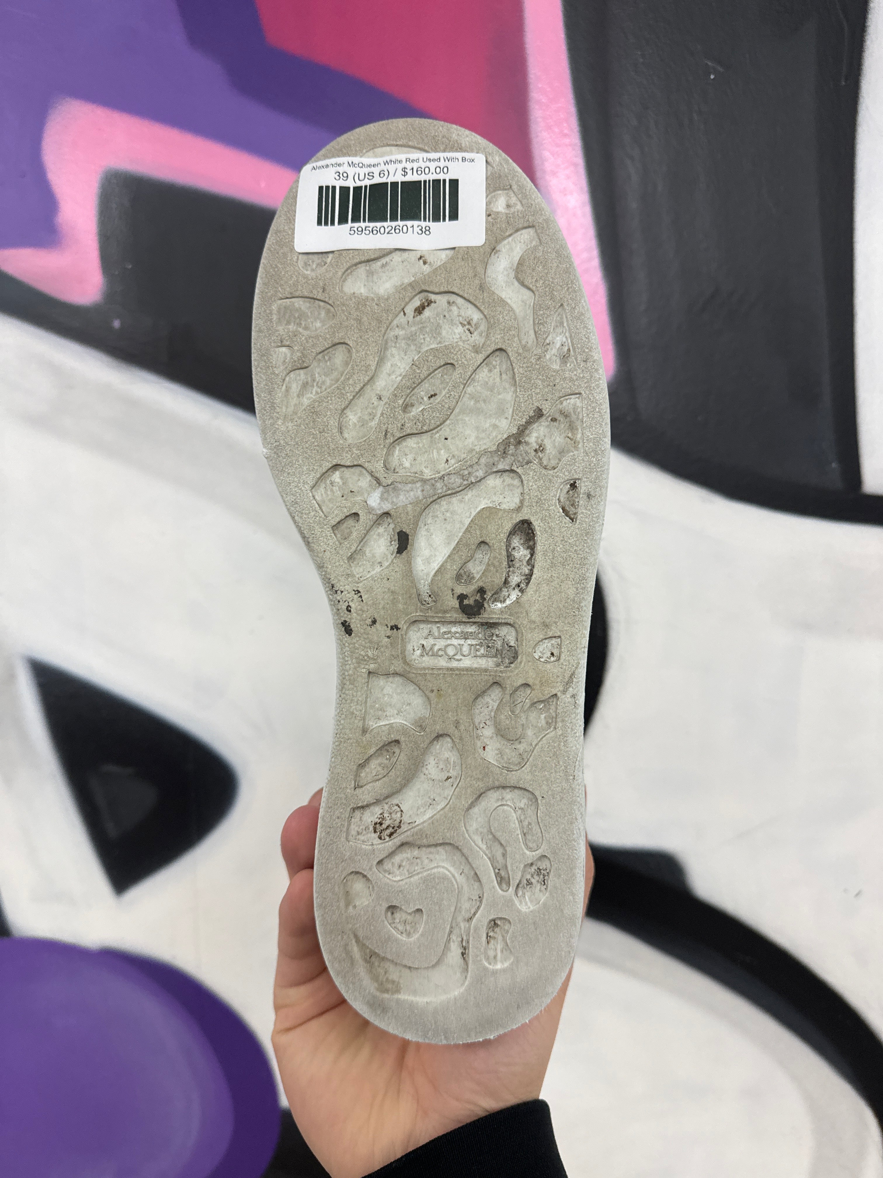 Alexander McQueen White Red Used With Box