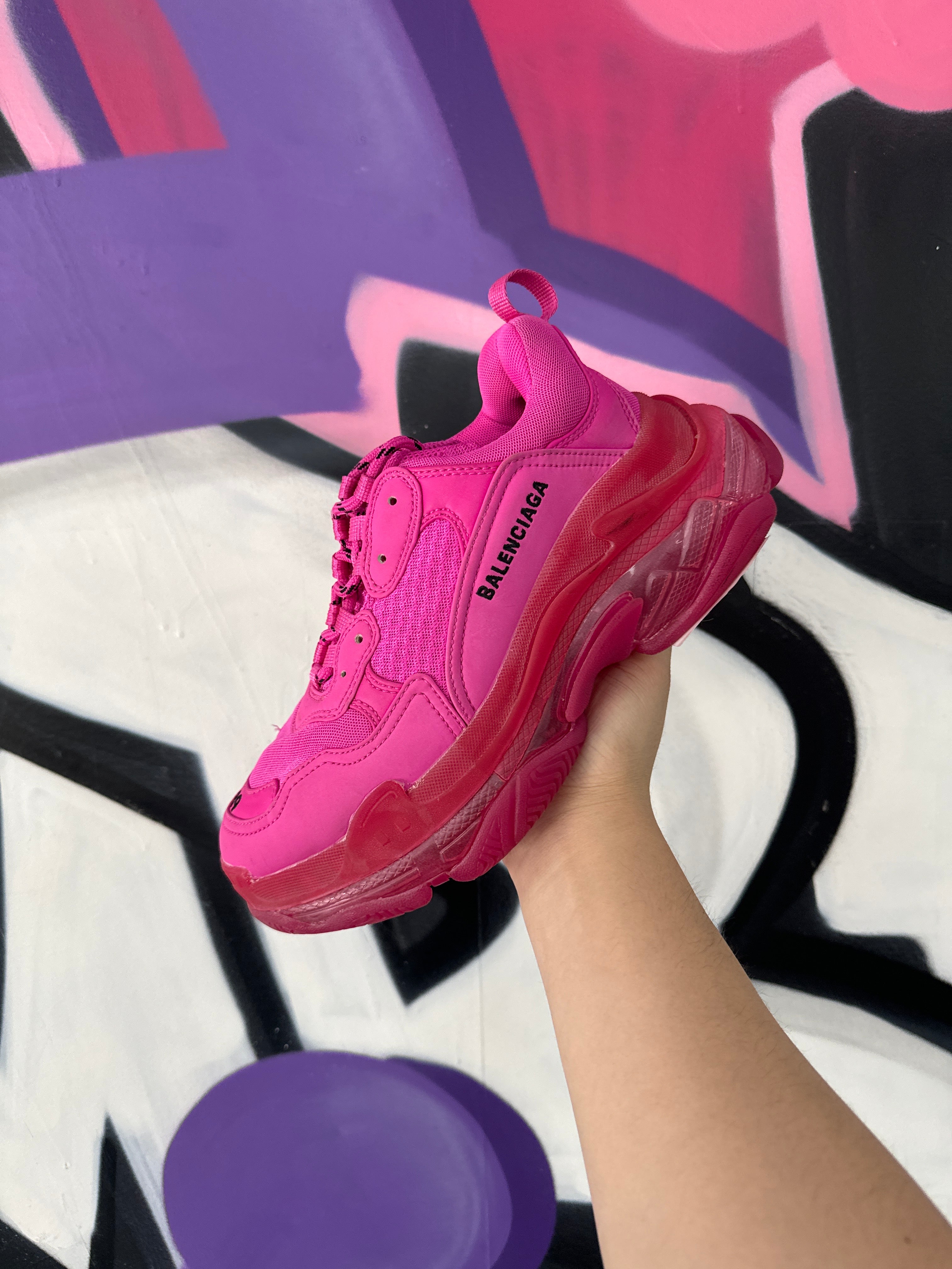 Balenciaga Triple S Pink Sneakers Used No Box
