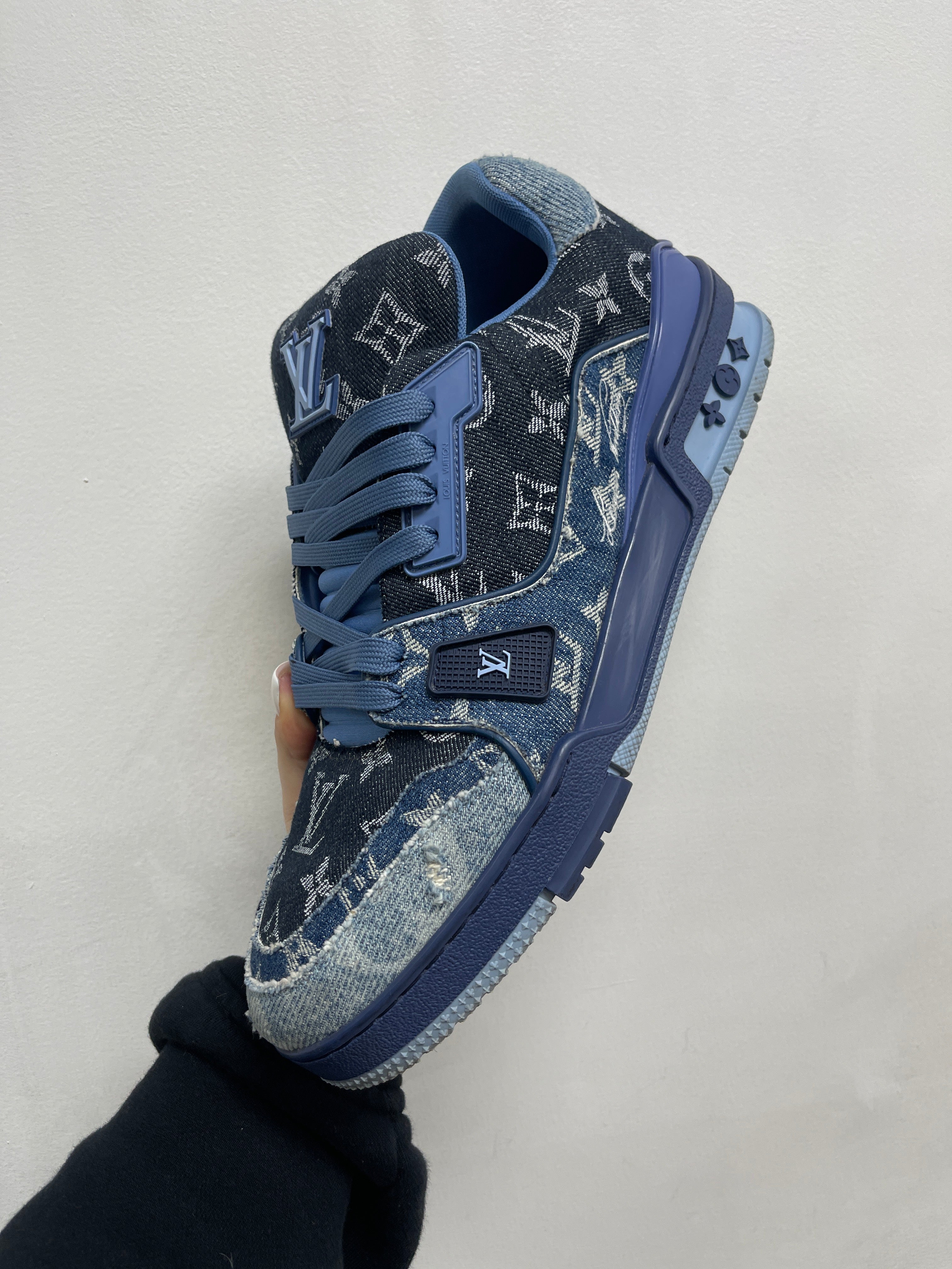 Louis Vuitton Navy Denim Monogram Trainer Sneakers