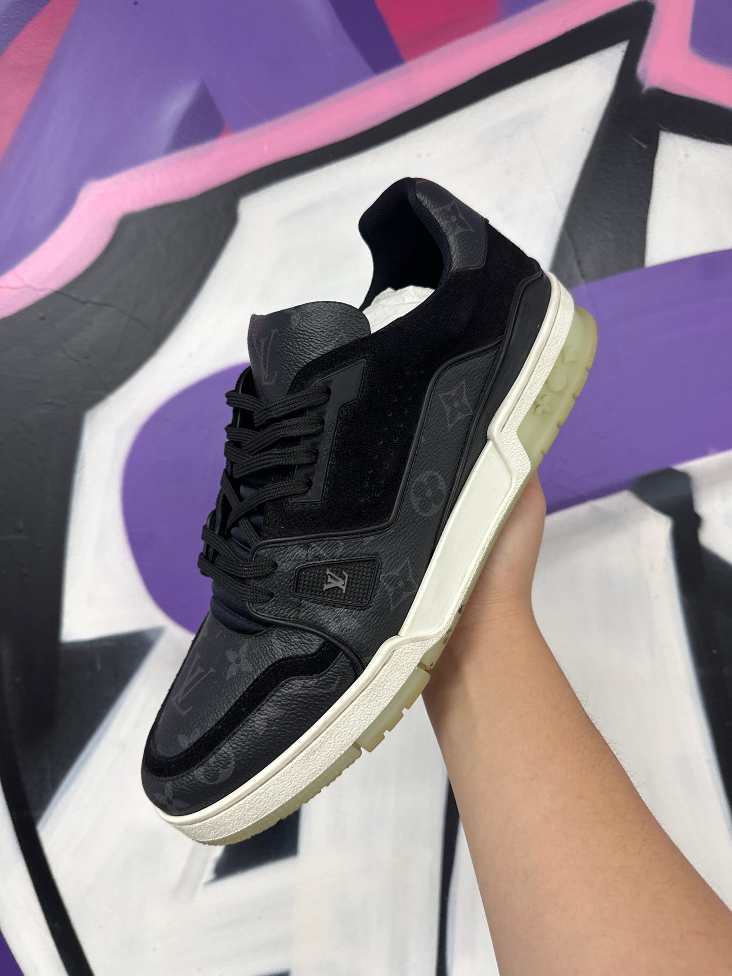 LV Black Monogram Trainer Sneakers