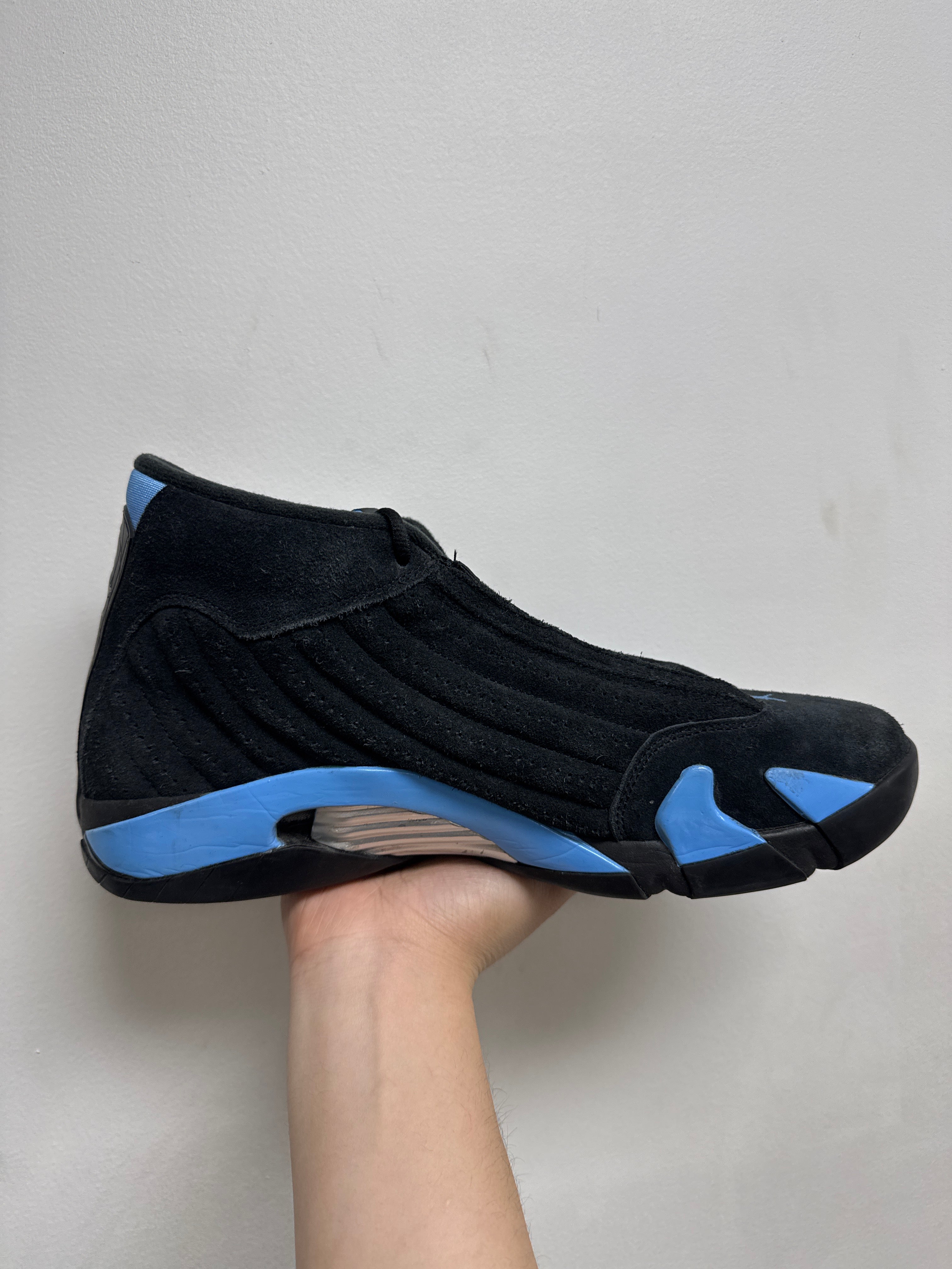 Jordan 14 Black University Blue Sneakers