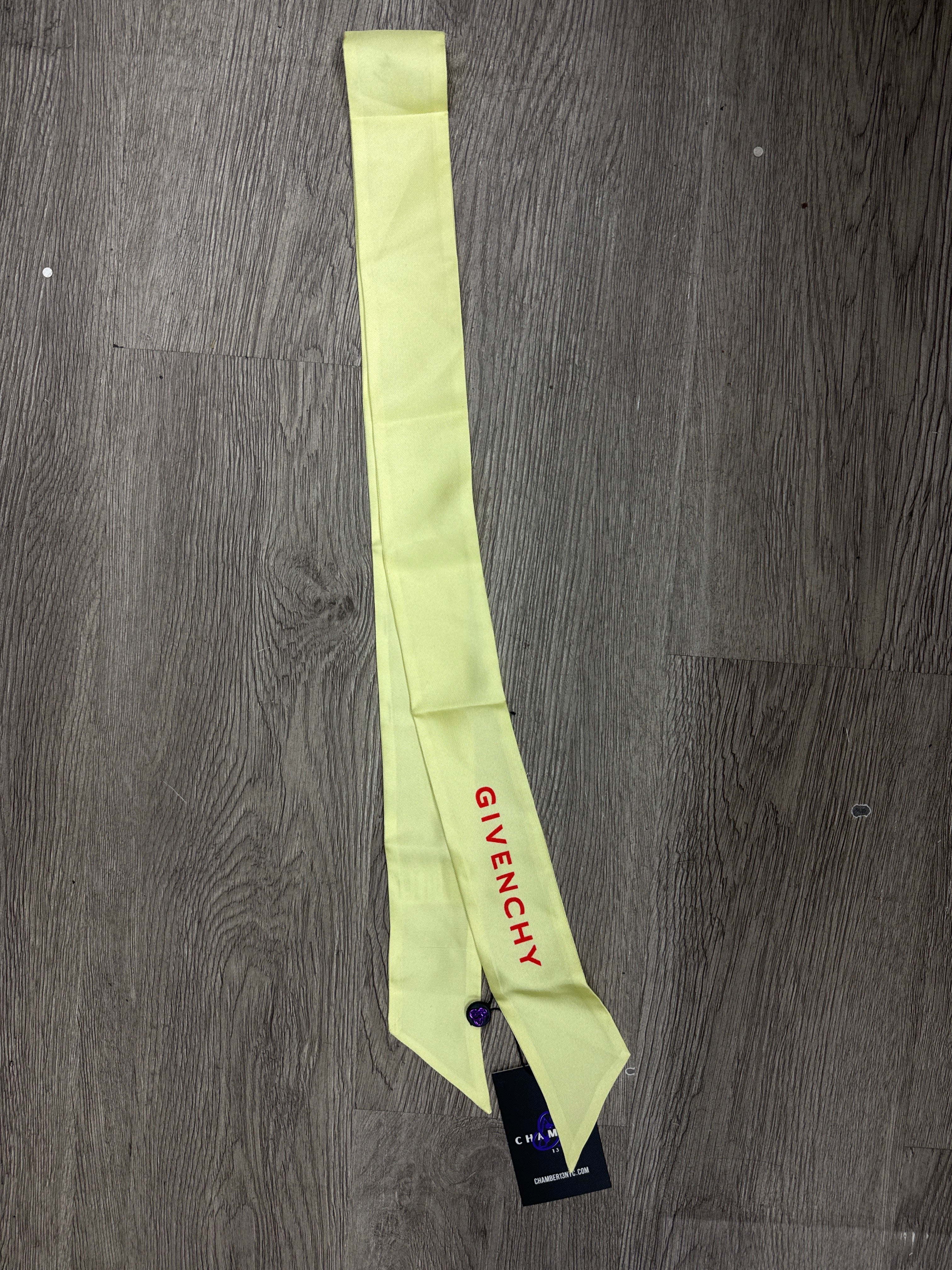 Givenchy Yellow Red Silk Head Scarf Accessories