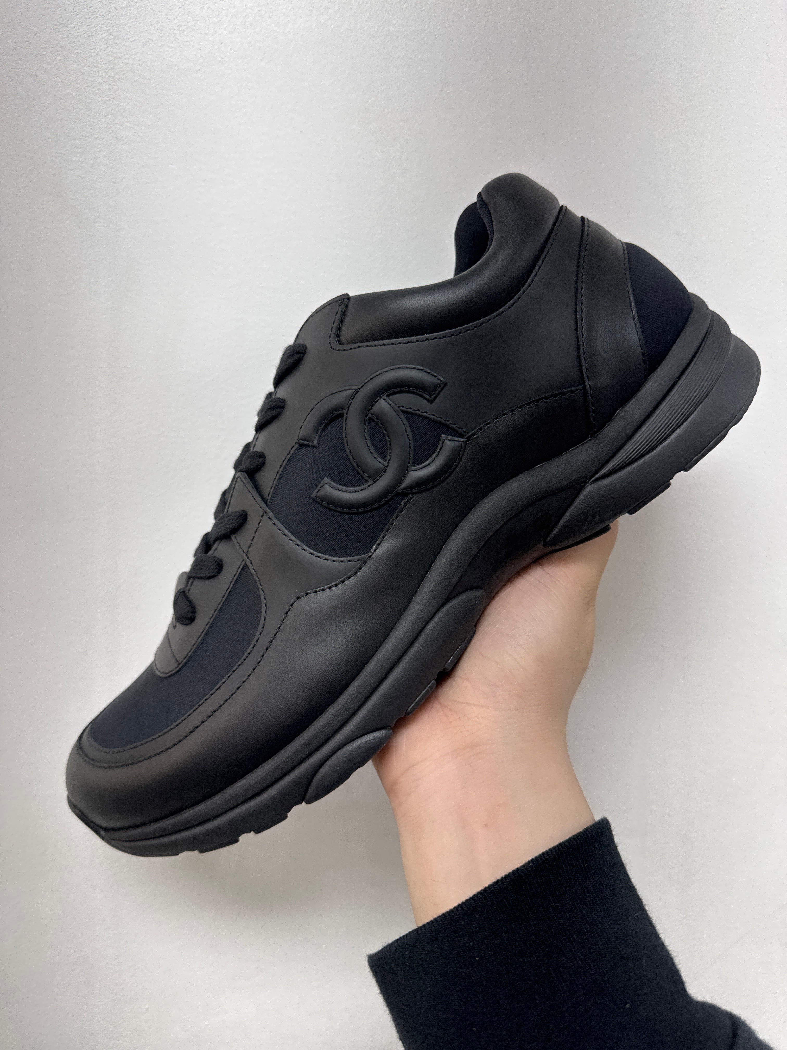 Chanel Black Uniform Runner Sneakers