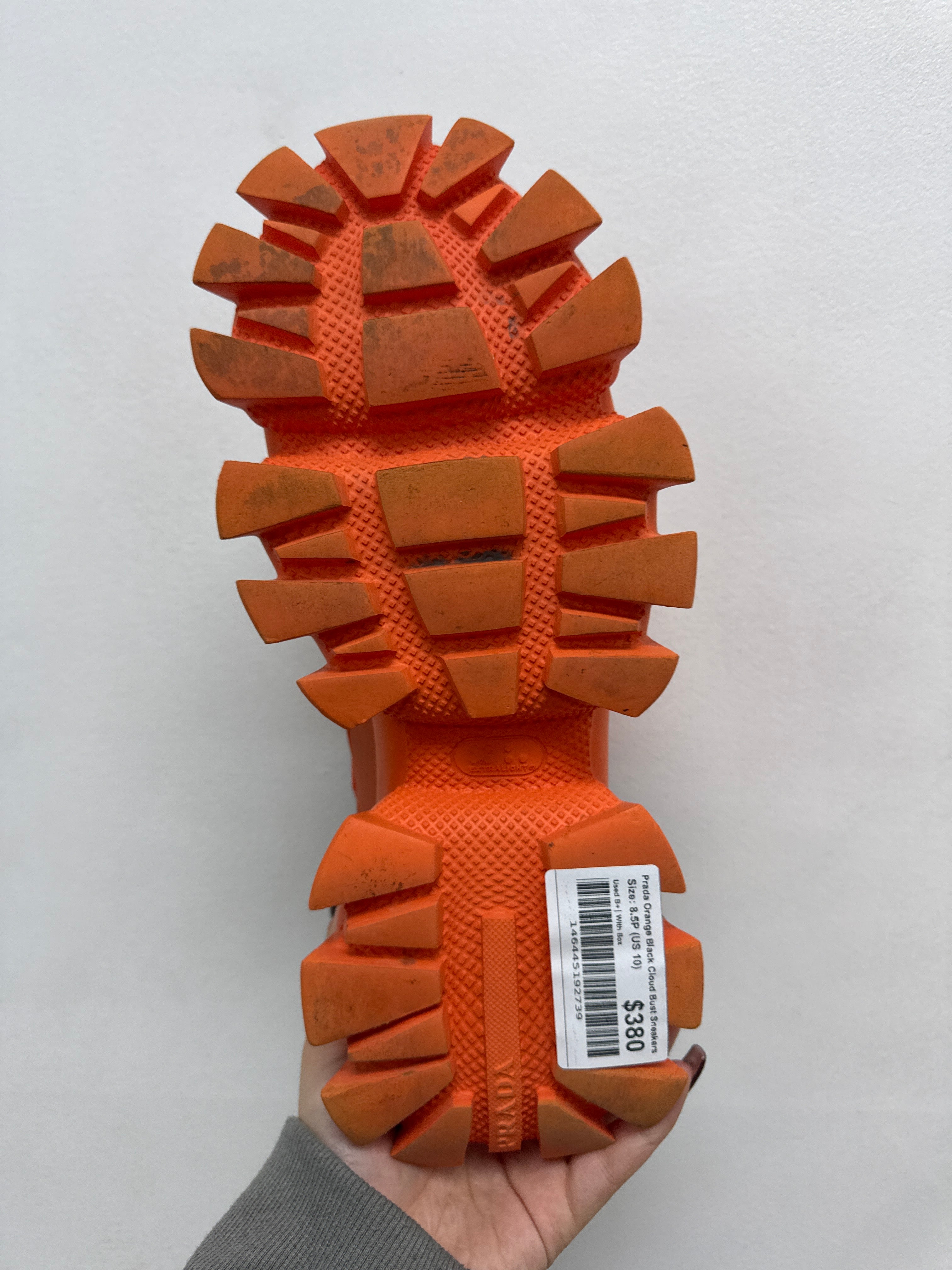 Prada Orange Black Cloud Bust Sneakers