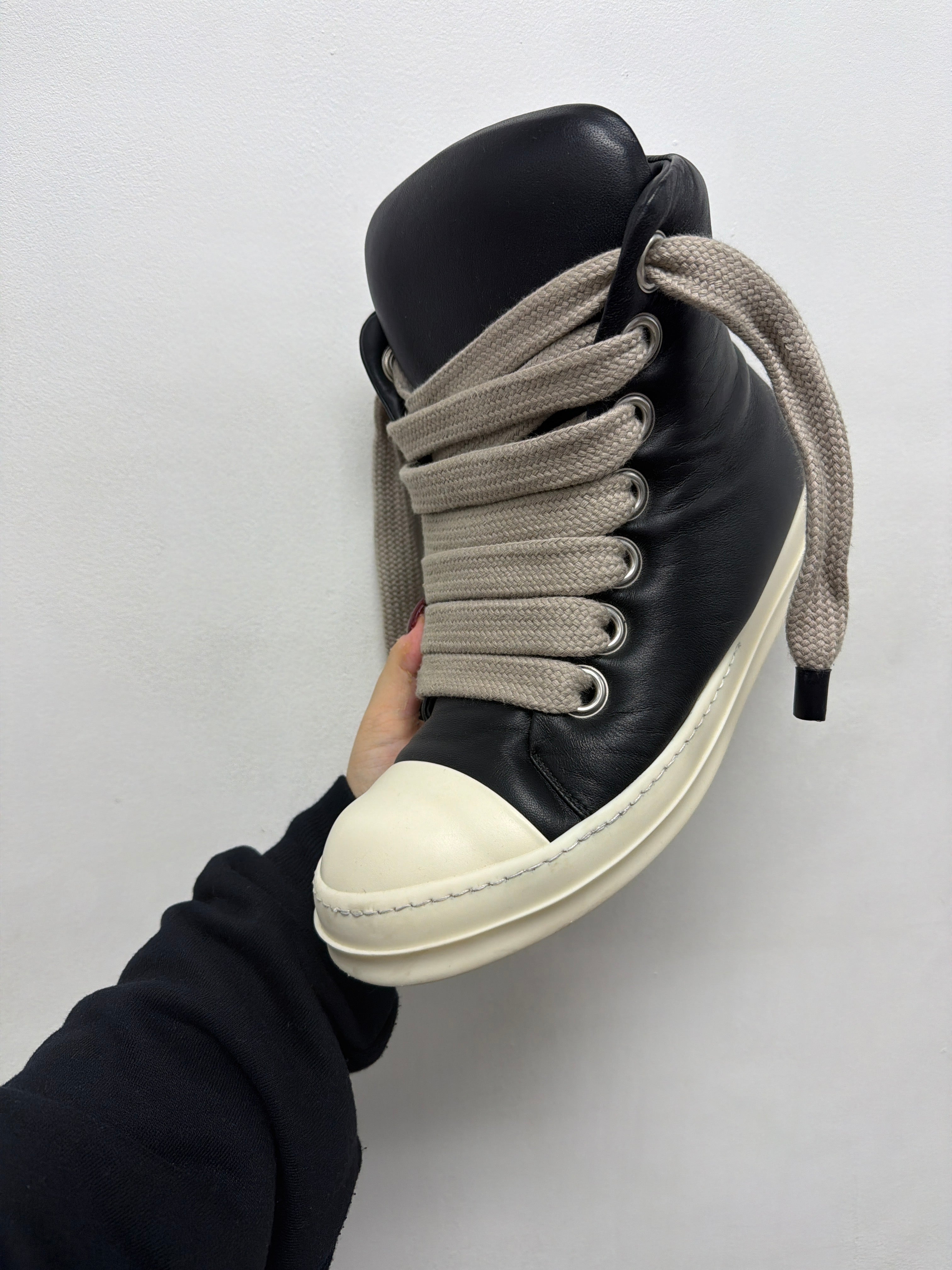 Rick Owens Padded Jumbo Lace High Black Sneakers