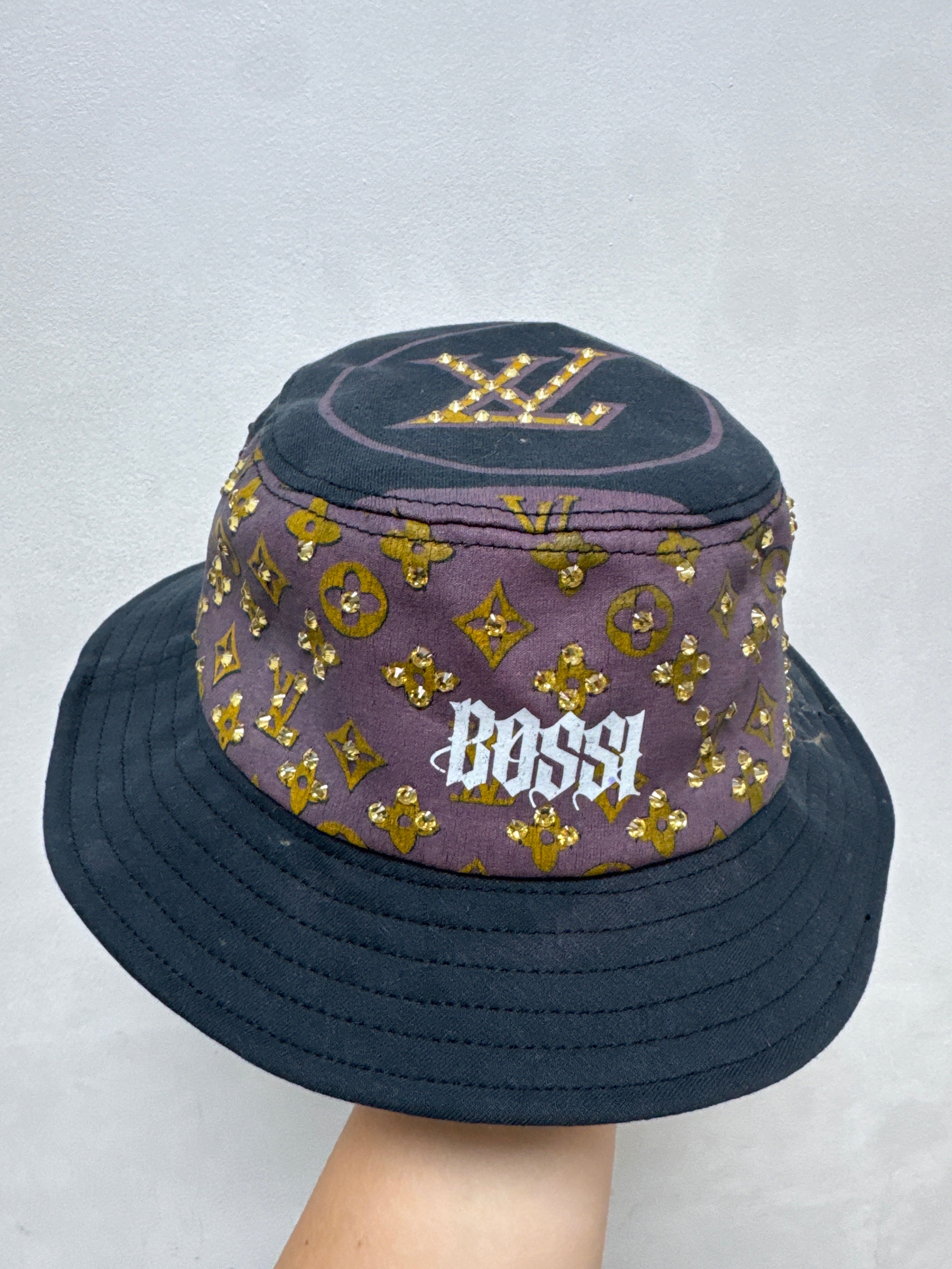 Bossi LV Rhinestone Bucket Hat