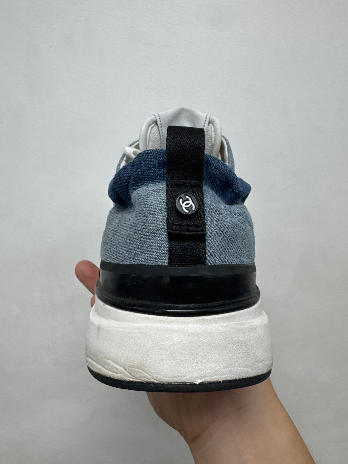 Chanel Denim CC Logo Runner Sneakers