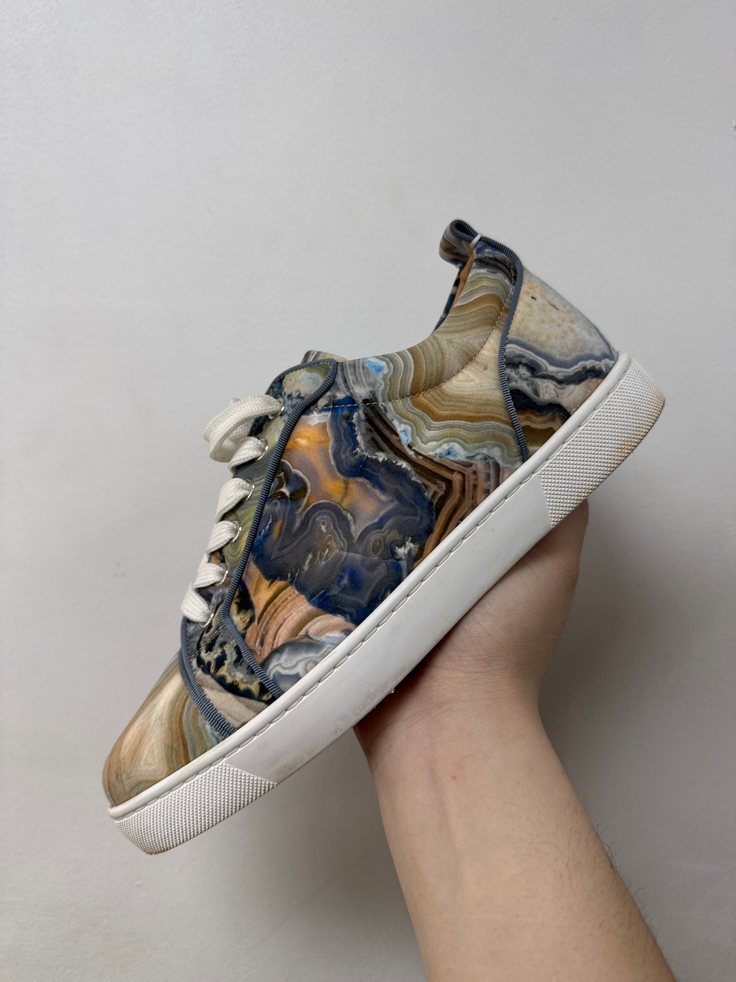 Christian Louboutin Marble Red Botton Low Sneakers