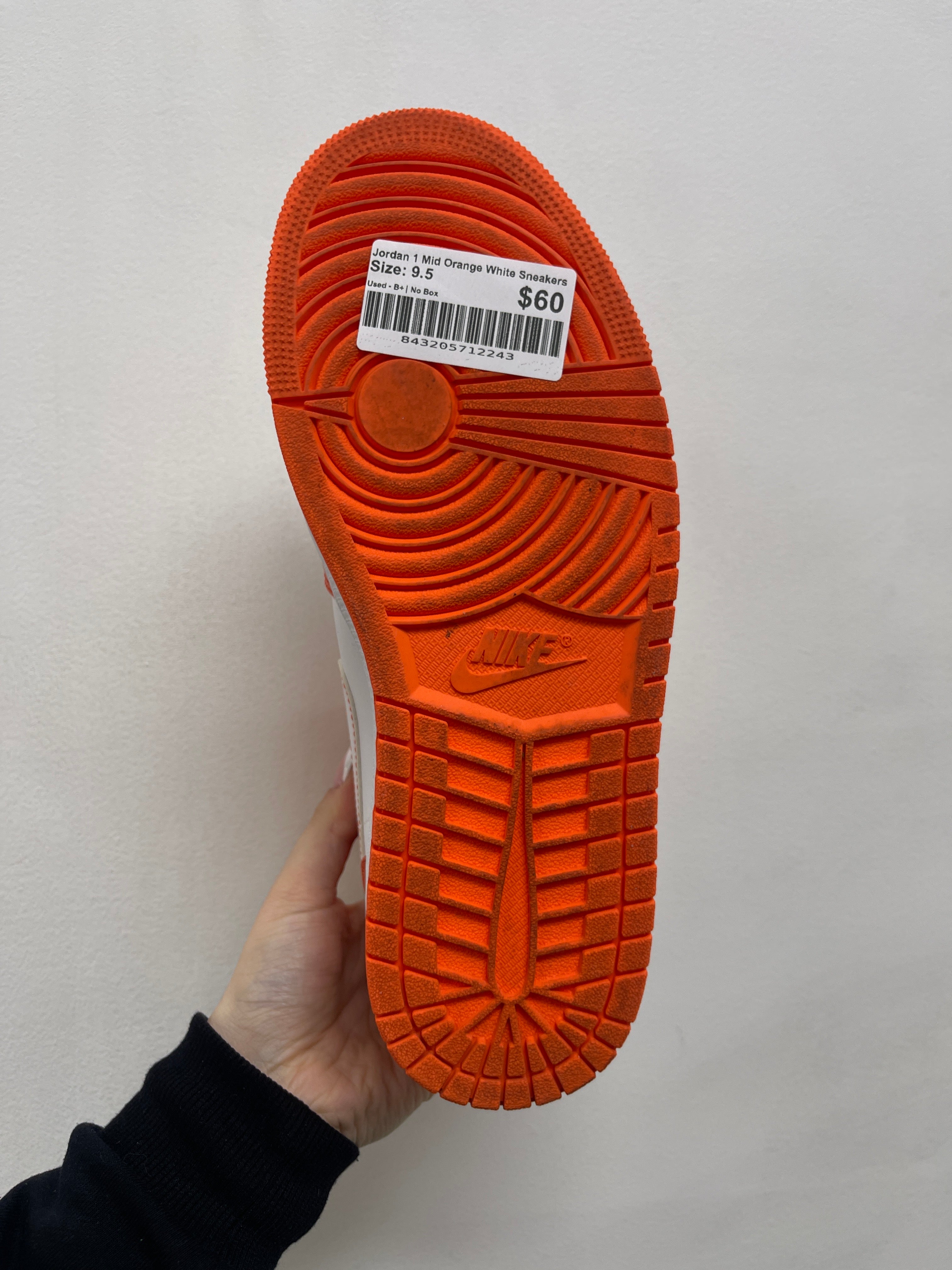 Jordan 1 Mid Orange White Sneakers