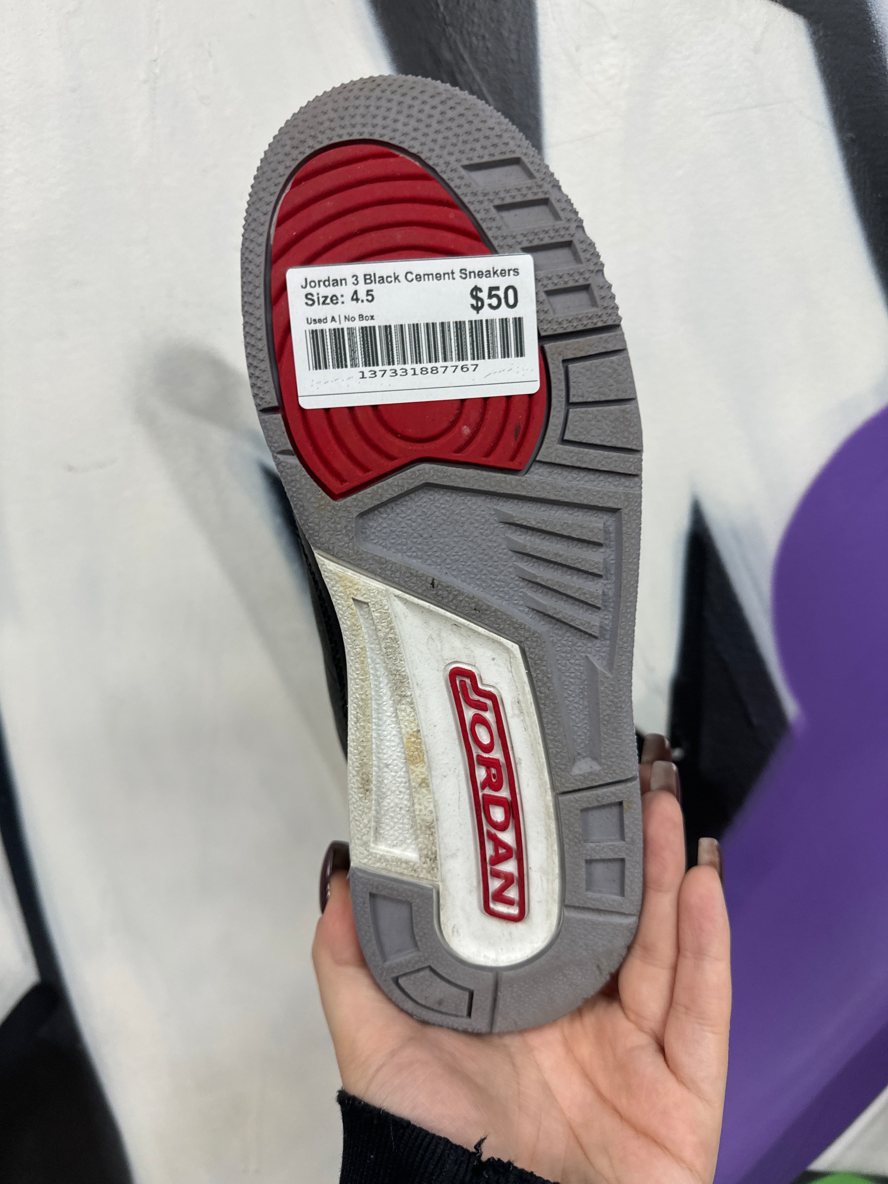 Jordan 3 Black Cement Sneakers