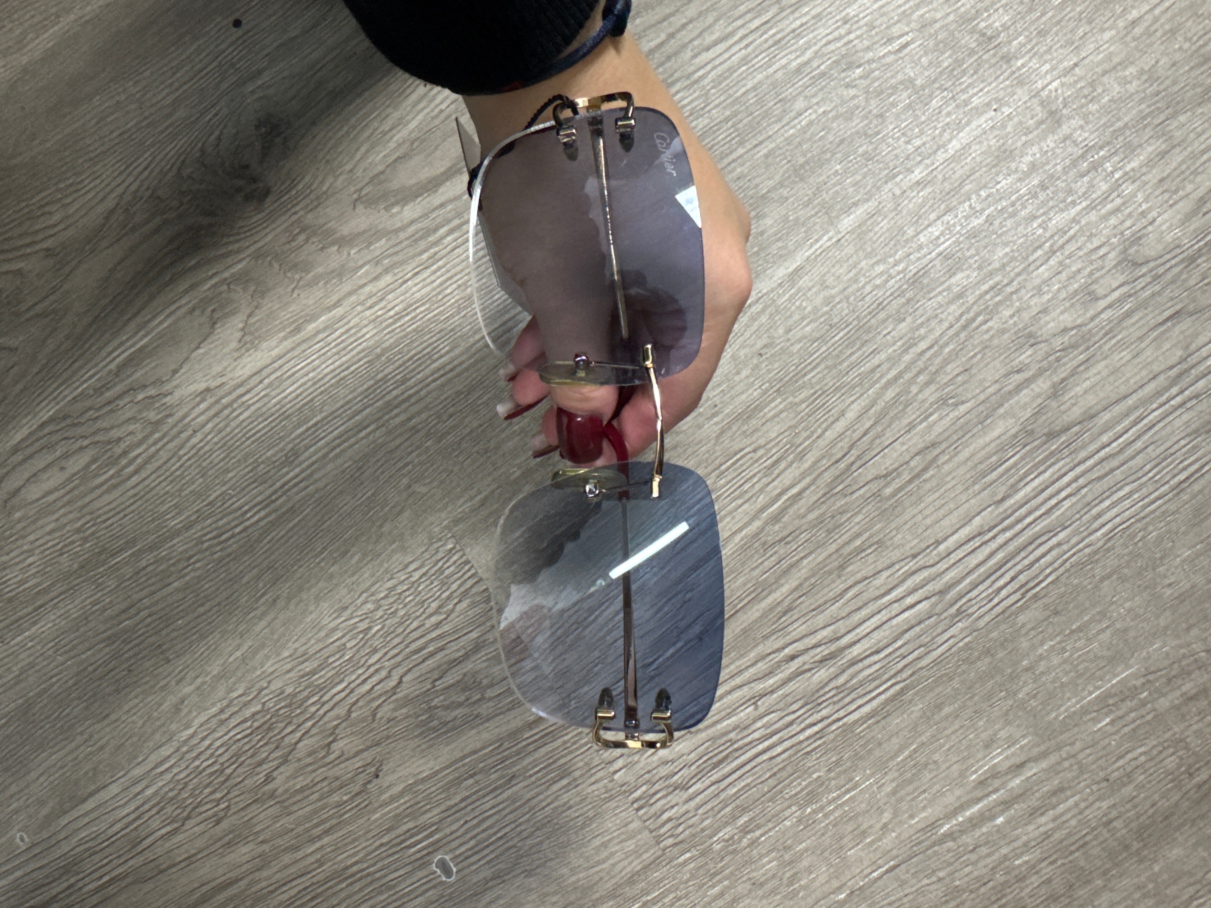 Cartier Big C Gold Blue Tint Lense Glasses