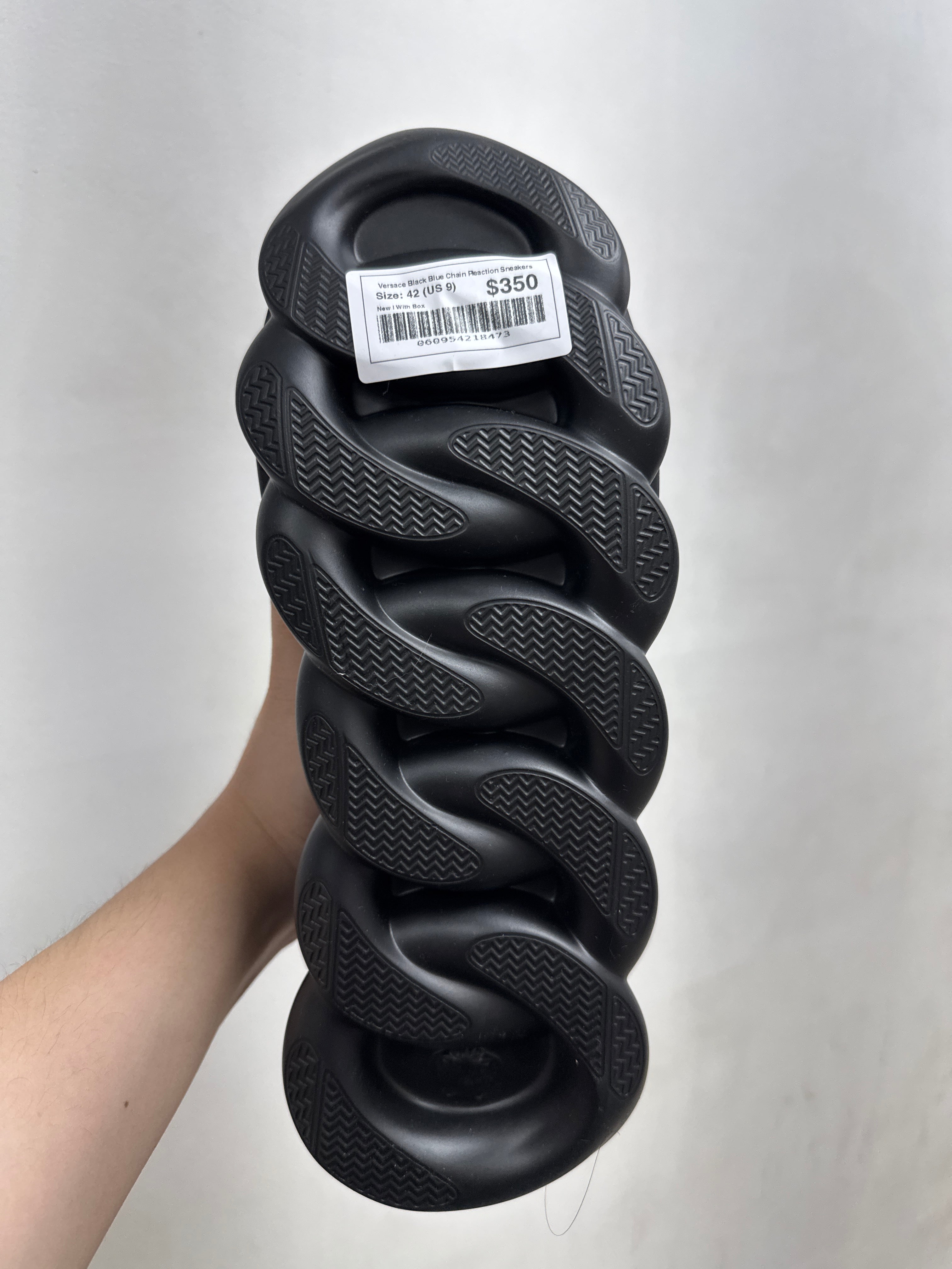 Versace Black Blue Chain Reaction Sneakers