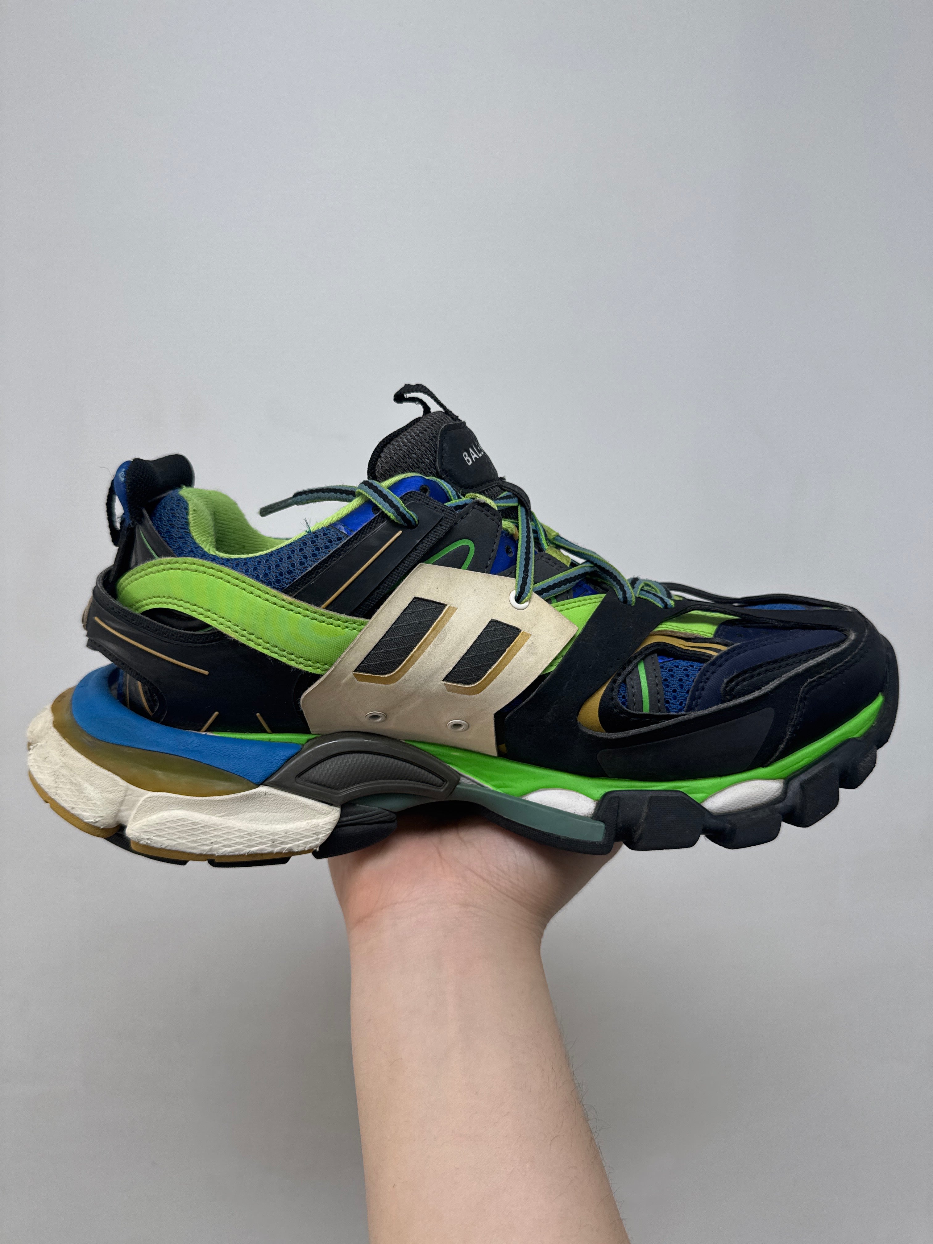 Balenciaga Blue Lime Track Sneakers