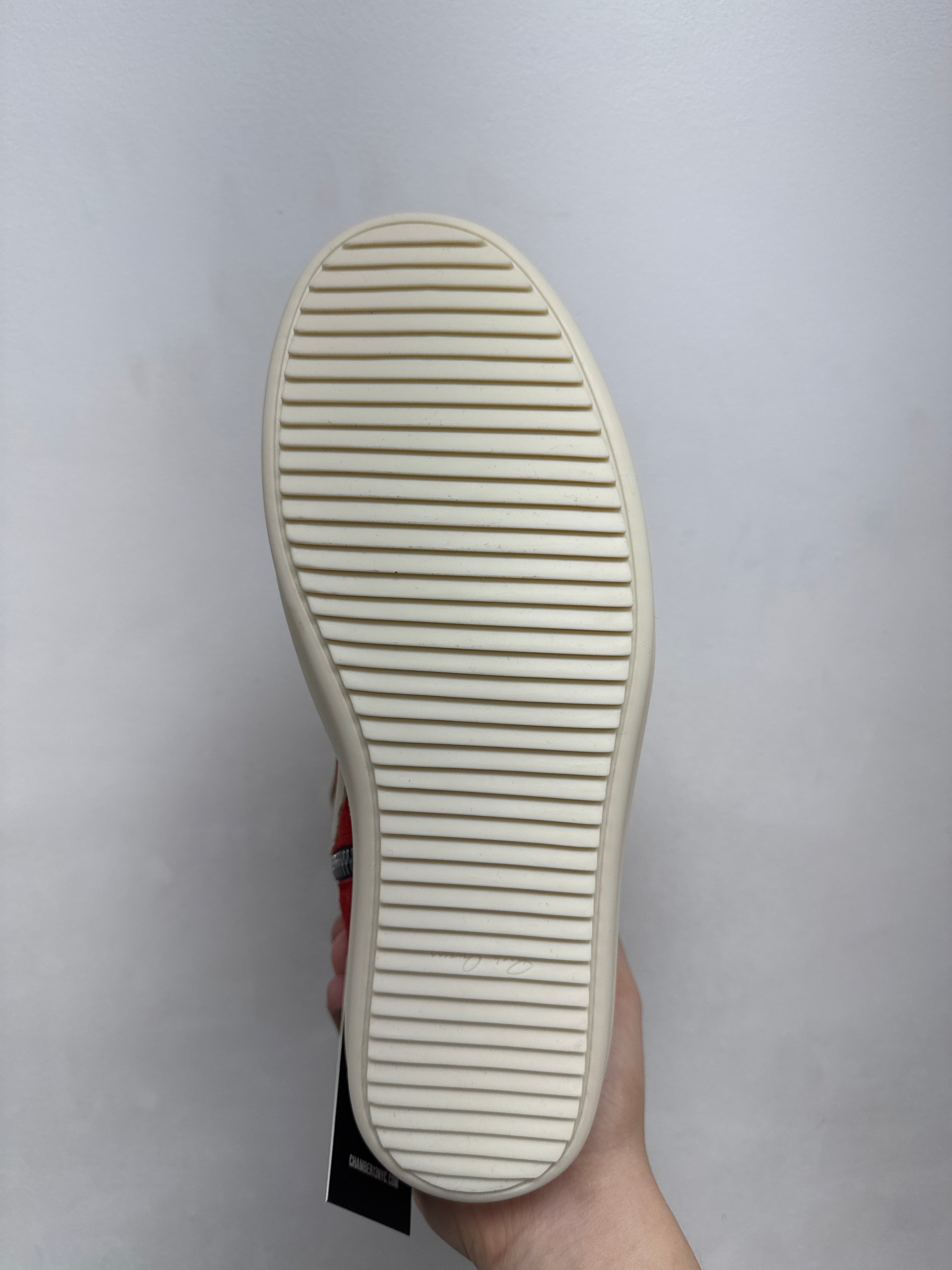 Rick Owens Red Geobasket Sneakers
