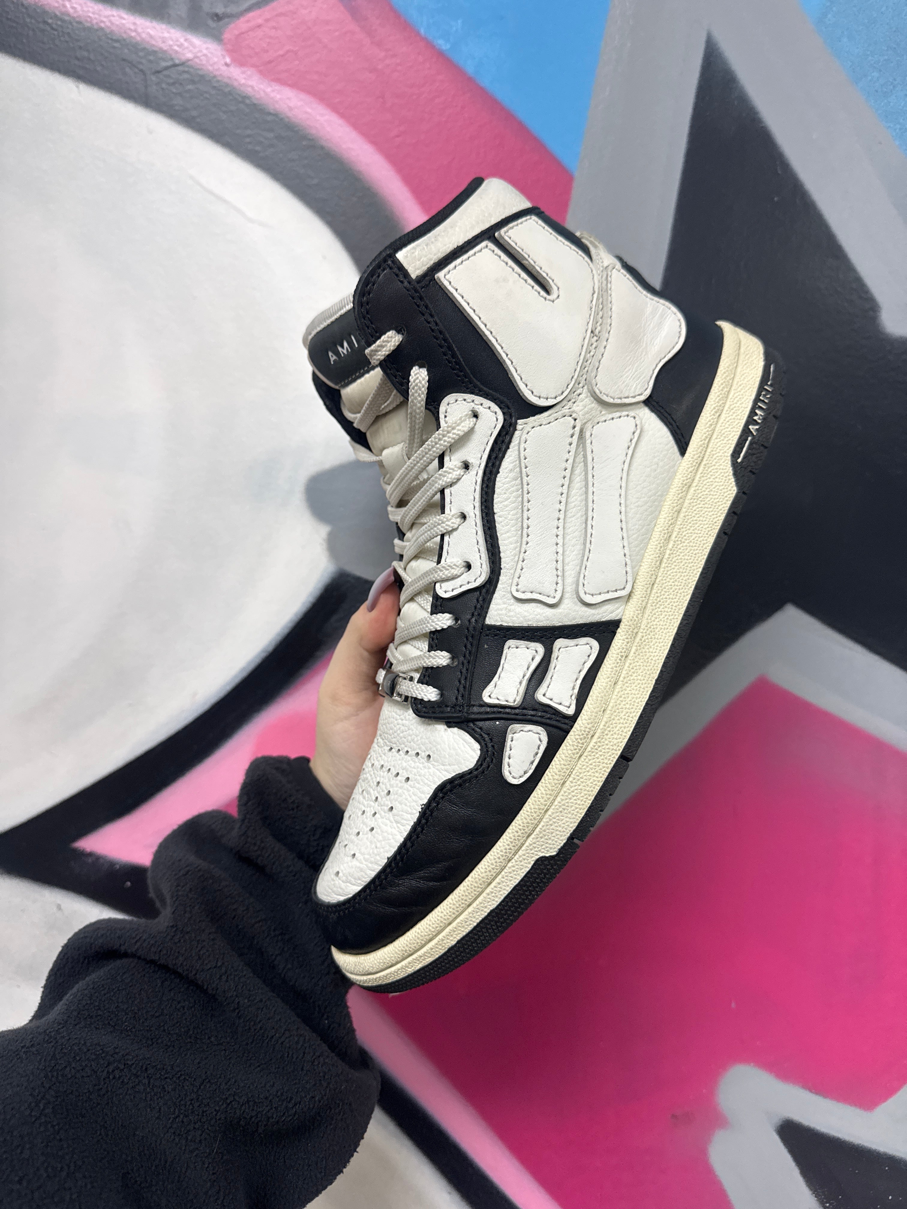 Amiri Black White Skel Top High Sneakers