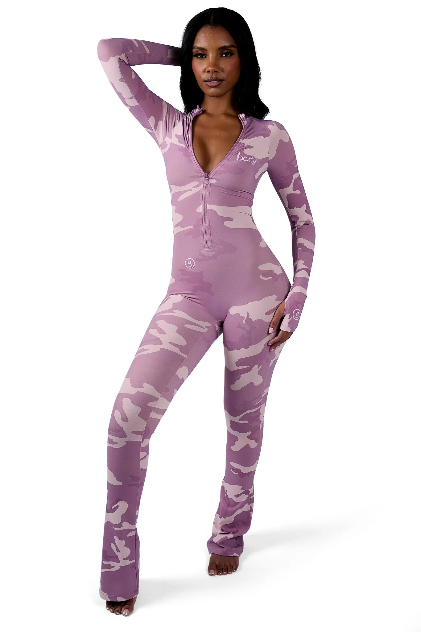 Body By Raven ‘Basics’ Pink Camo Jumpsuit